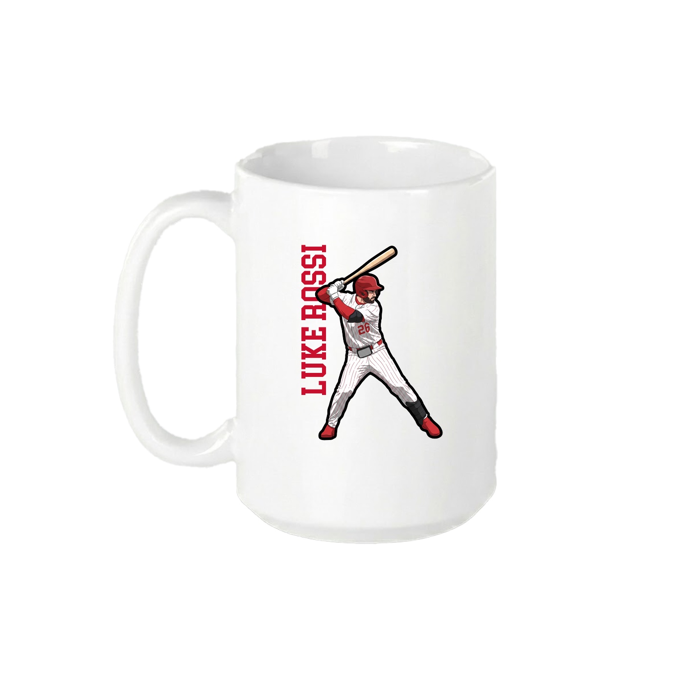 15oz Coffee Mug — Name Vertical in White
