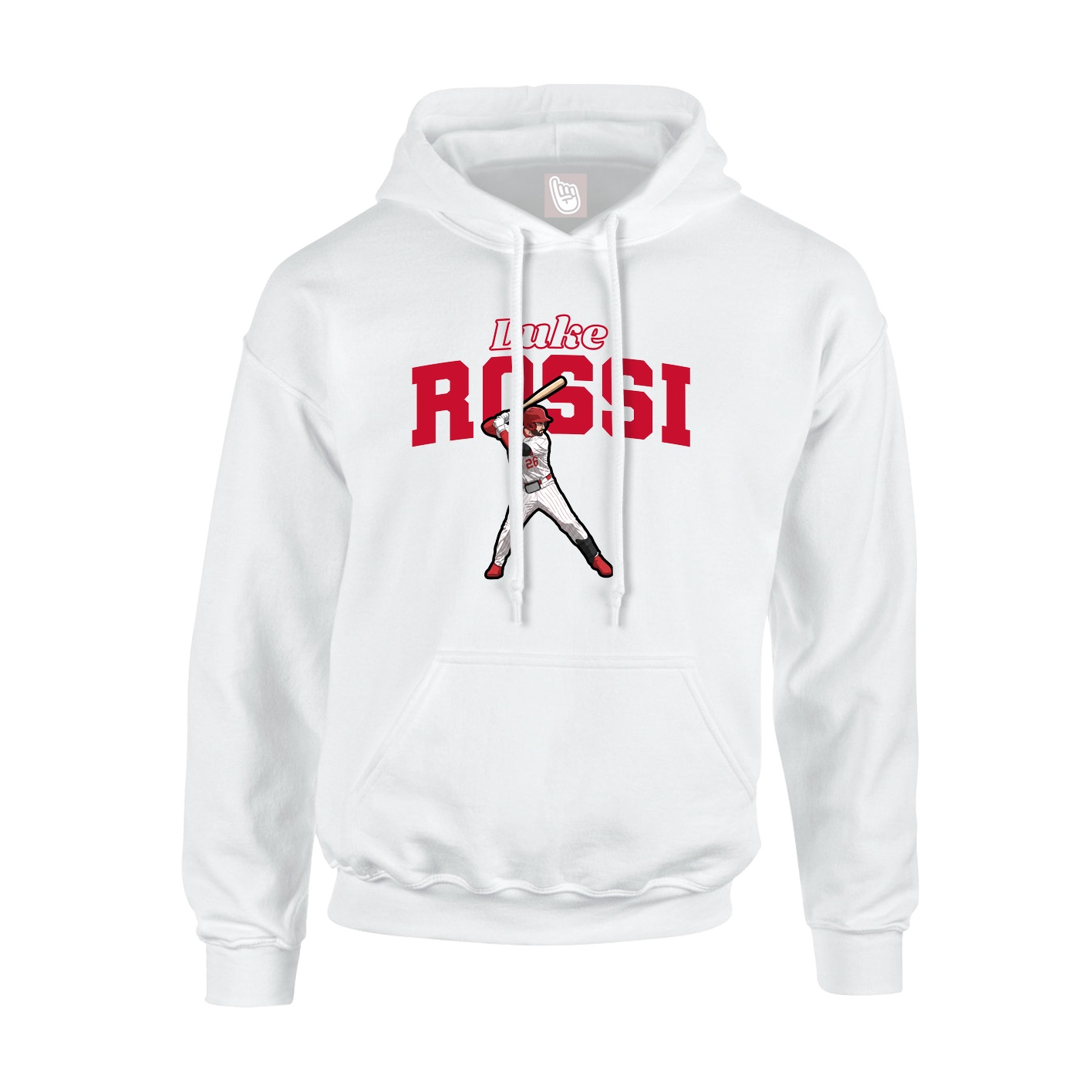 Youth Hoodie — Name Arch in White