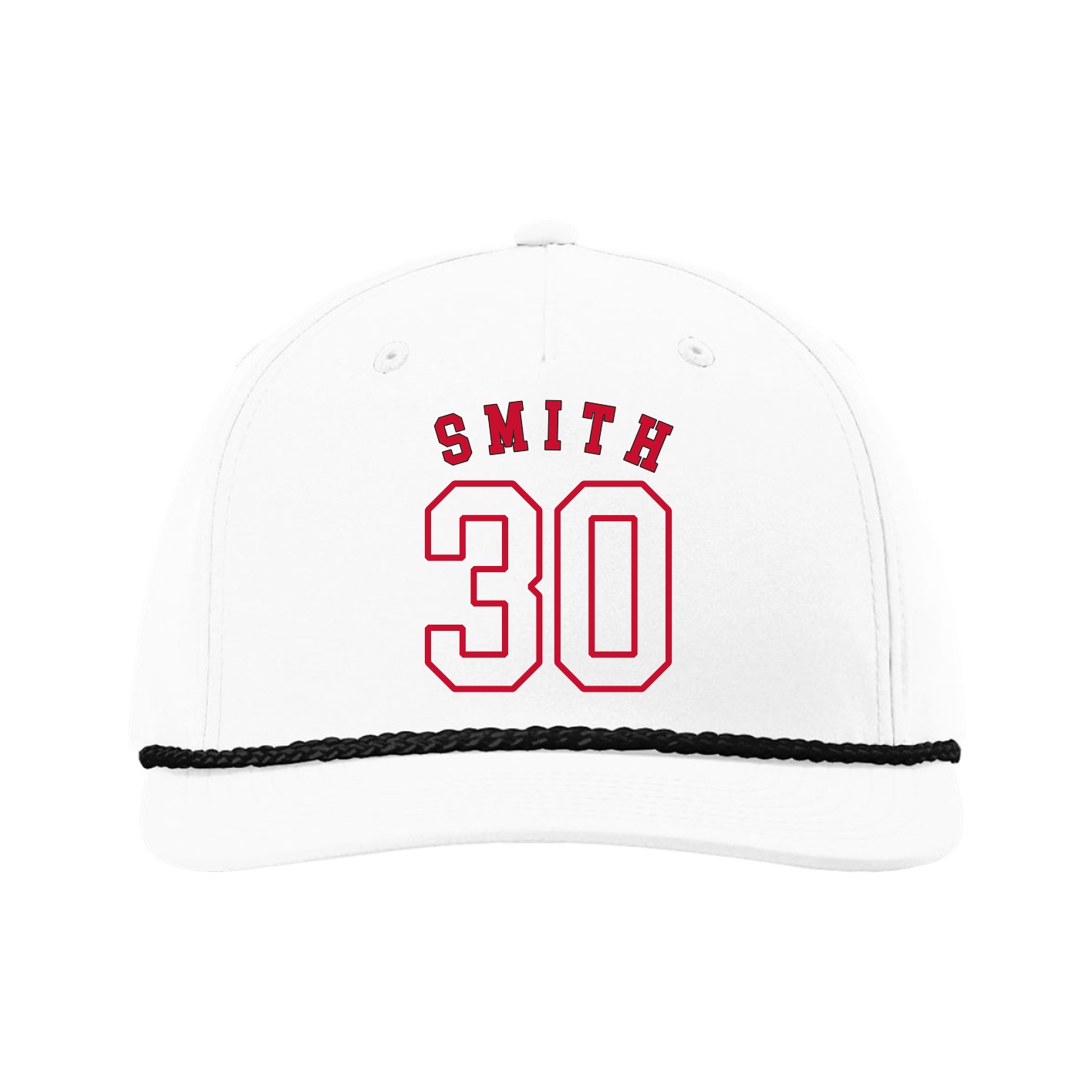 Five-Panel Classic Rope Cap — Shirsey Arch in White