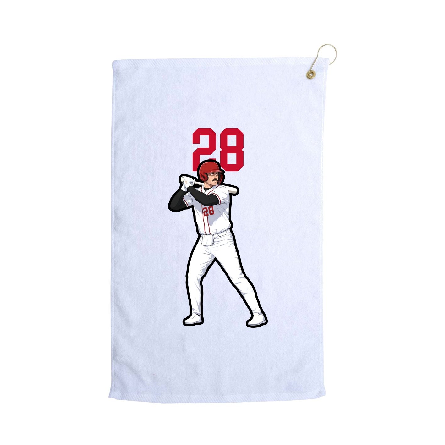 Golf Towel — Number Top in White