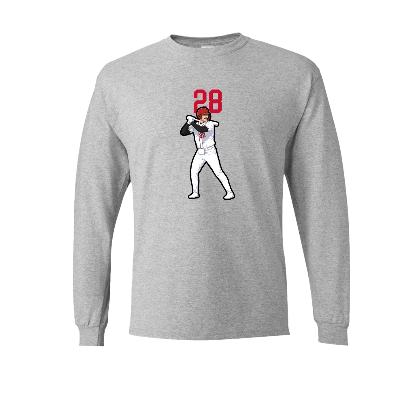 Long Sleeve Tee — Number Top in Grey
