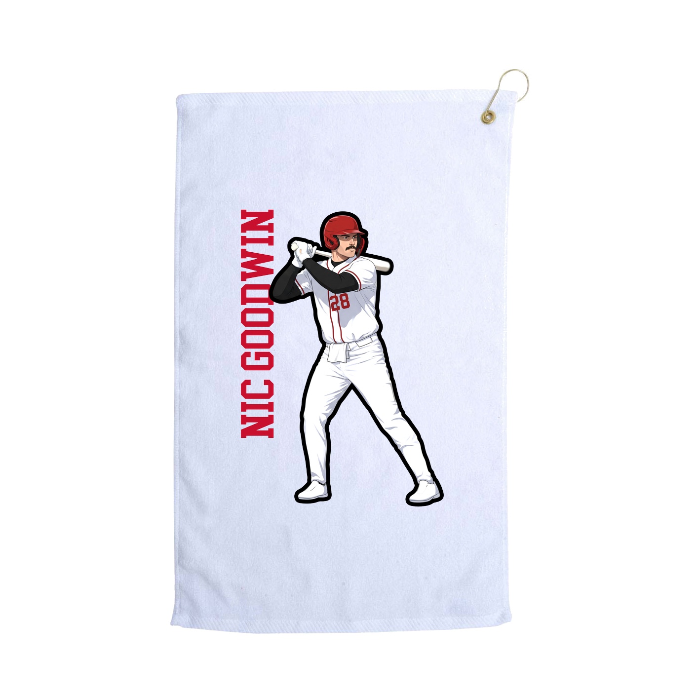 Golf Towel — Name Vertical in White