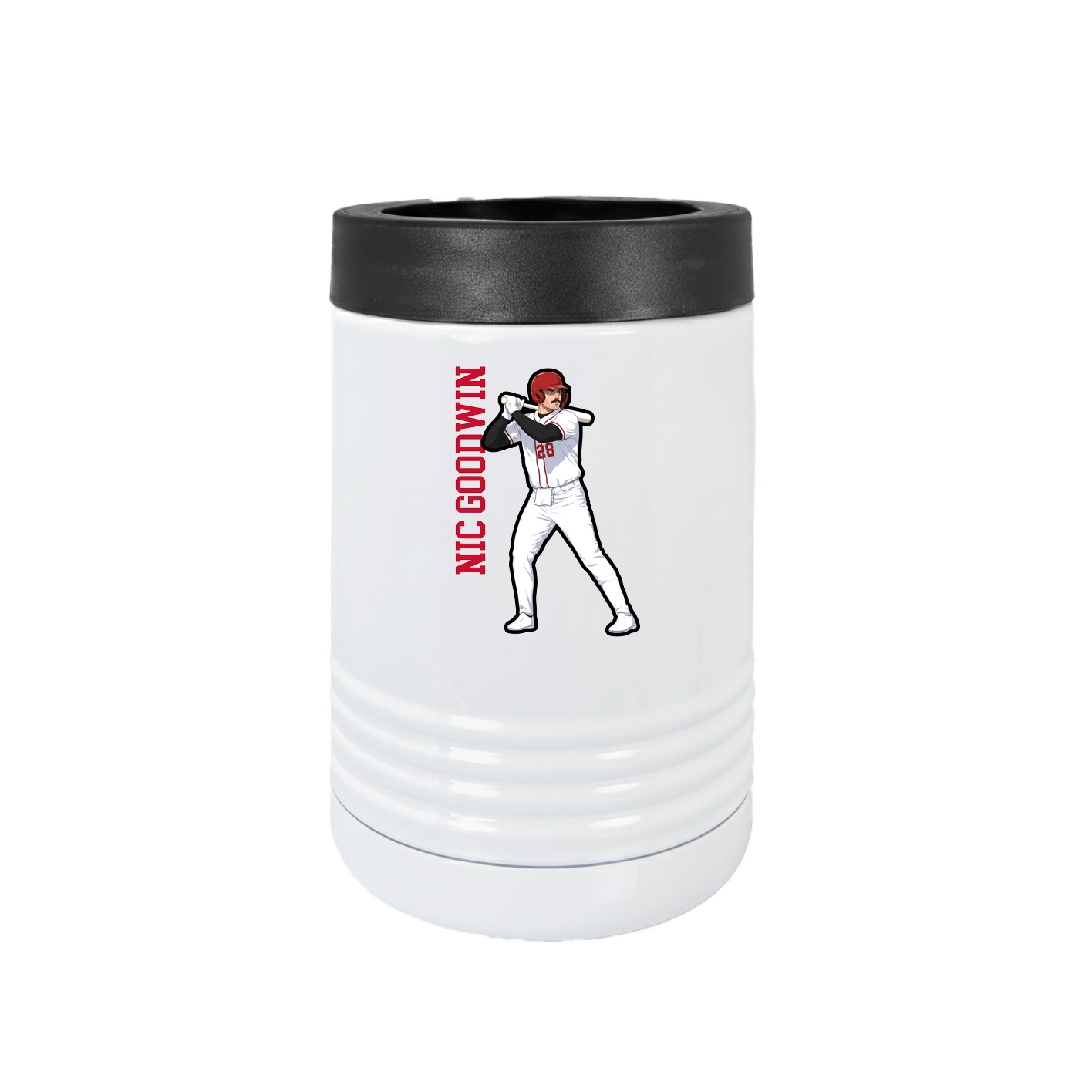 Beverage Holder — Name Vertical in White