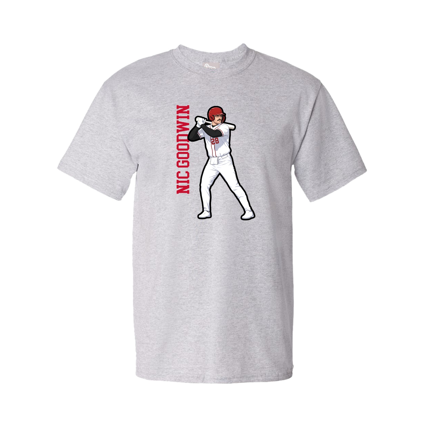 Tee — Name Vertical in Grey