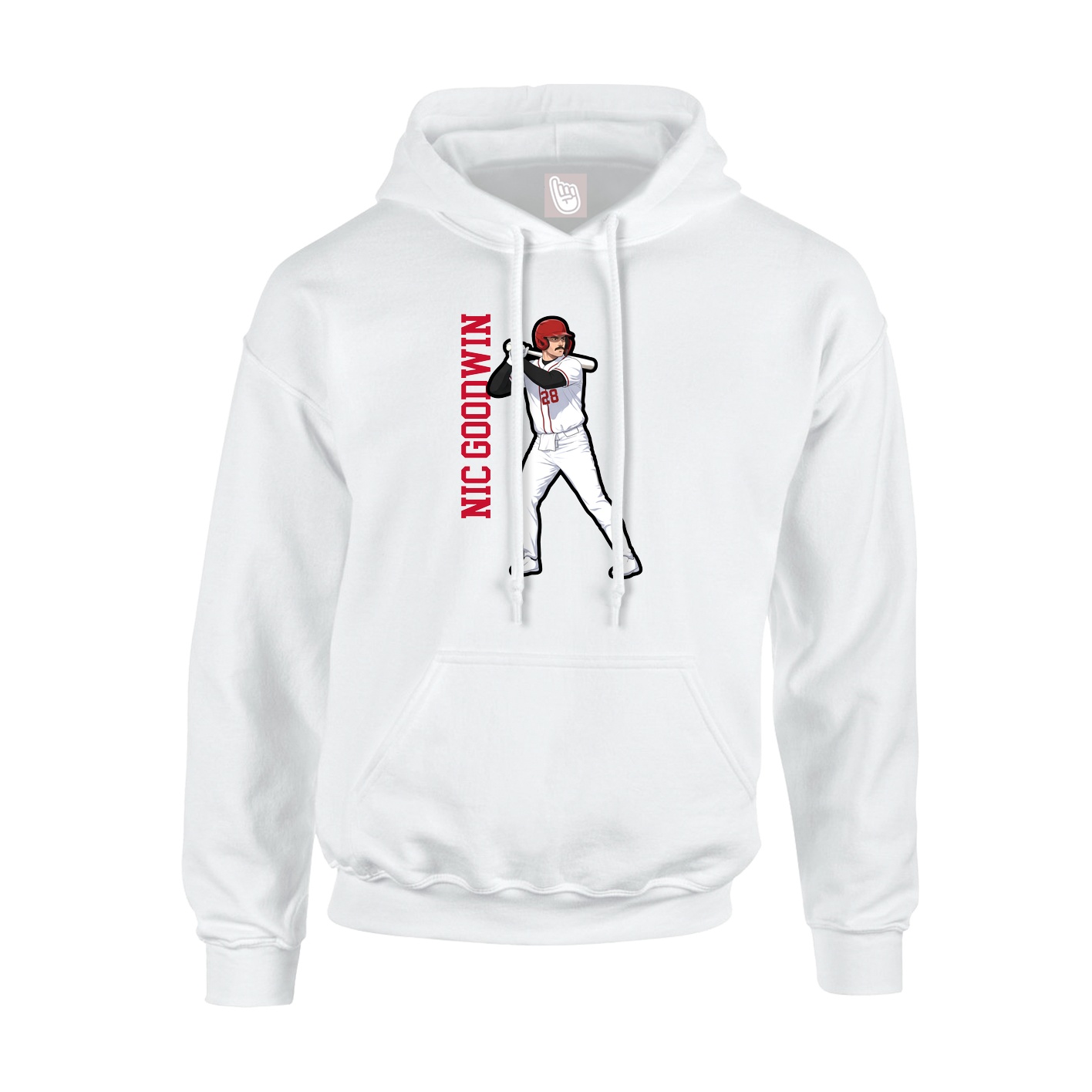 Hoodie — Name Vertical in White