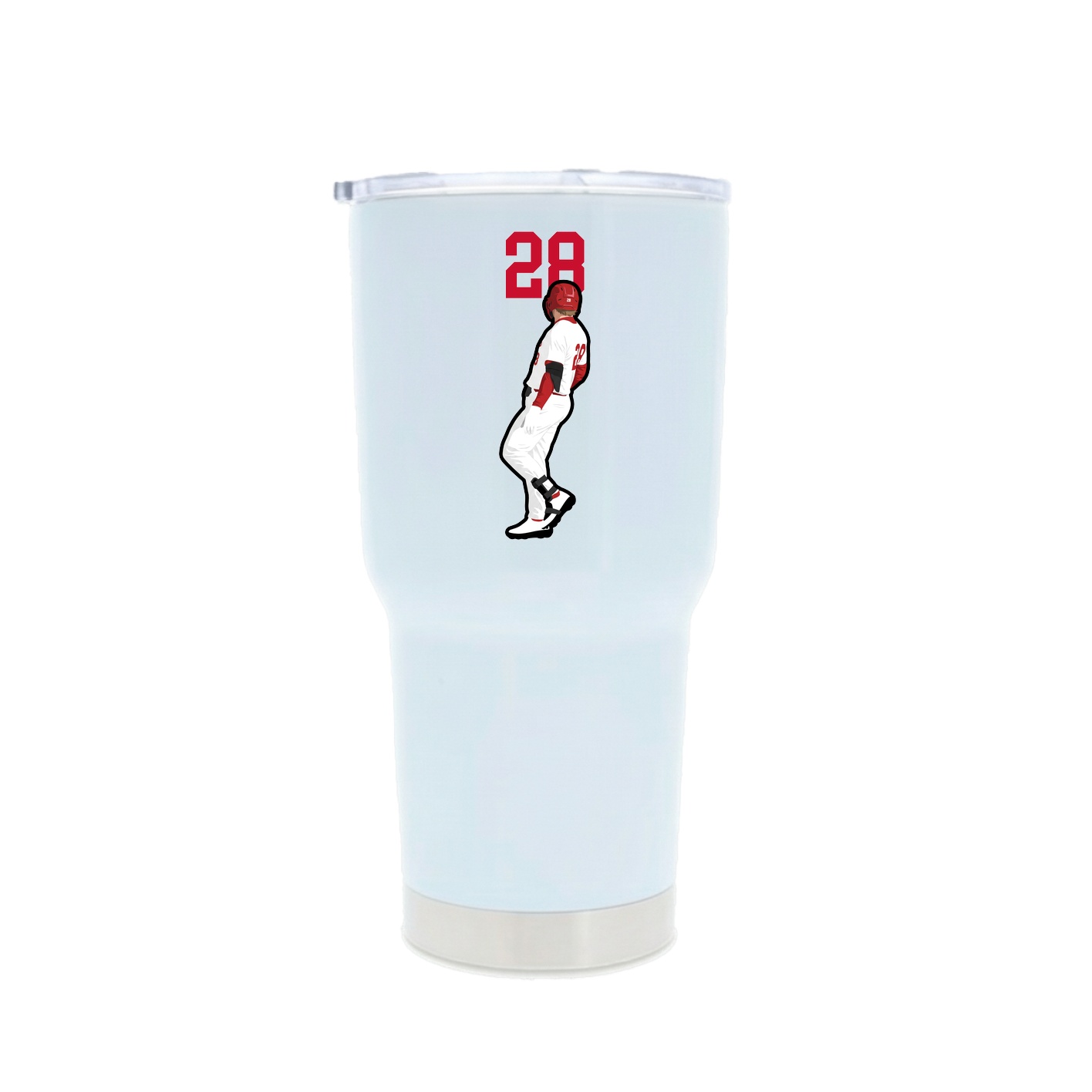 30oz Stainless Steel Tumbler — Number Top in White