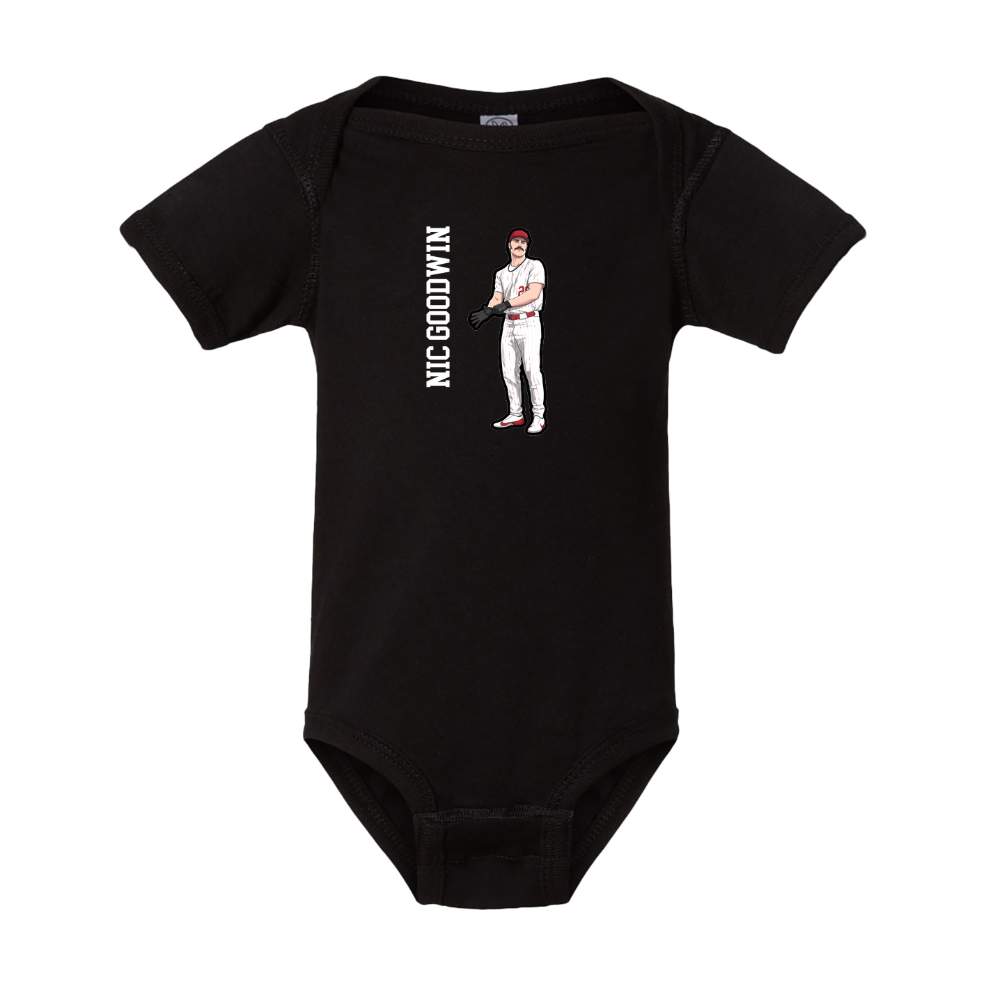 Baby Onesie — Name Vertical in Black