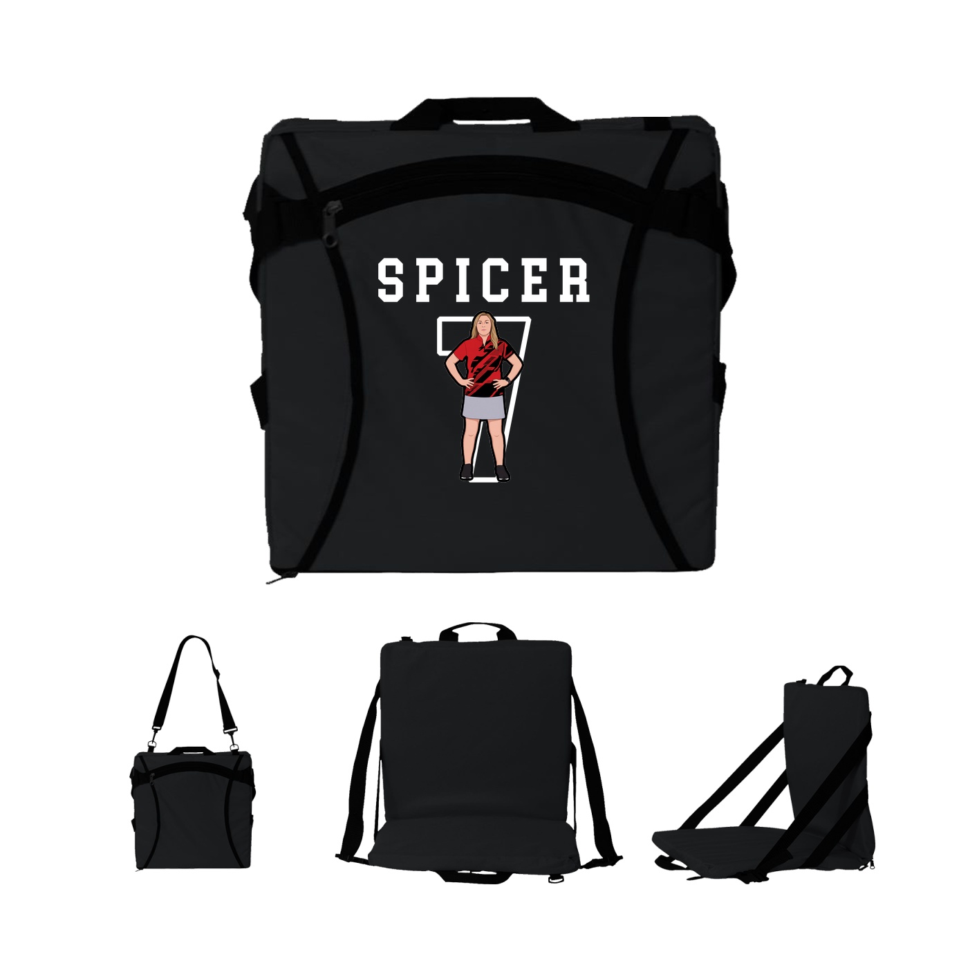 Folding Stadium Seat — Shirsey in Black