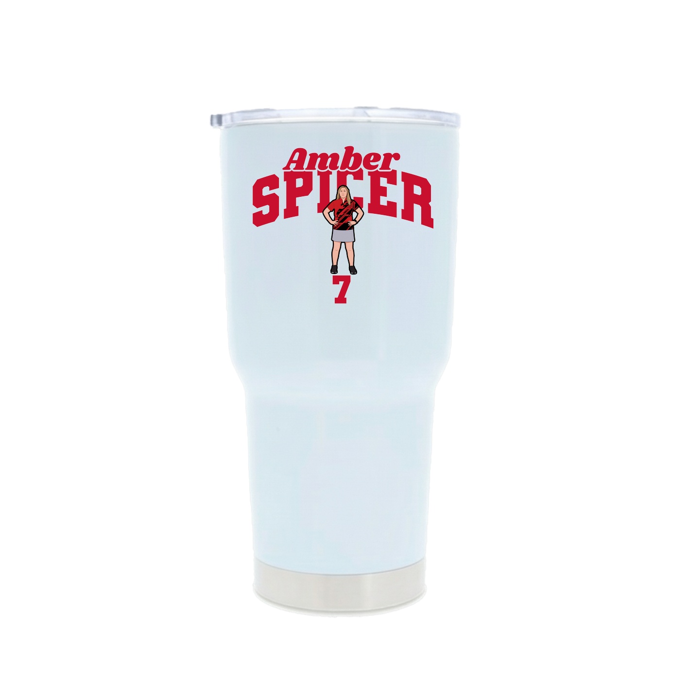 30oz Stainless Steel Tumbler — Signature Arch in White