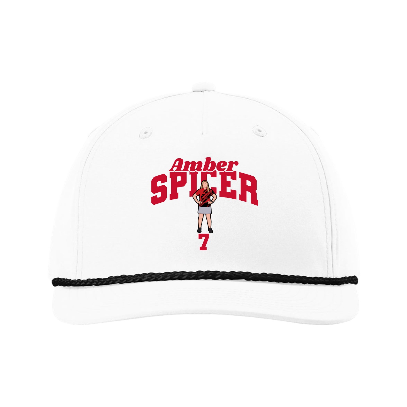 Five-Panel Classic Rope Cap — Signature Arch in White