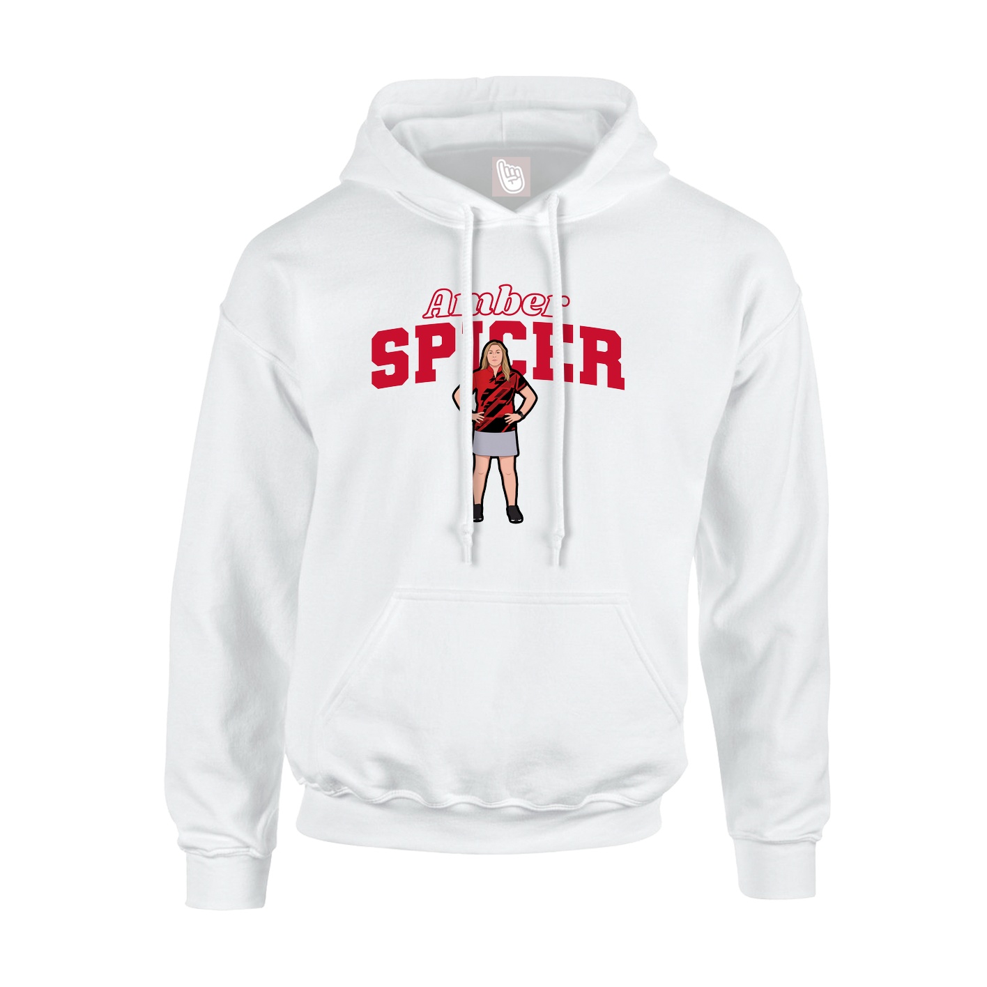 Youth Hoodie — Name Arch in White