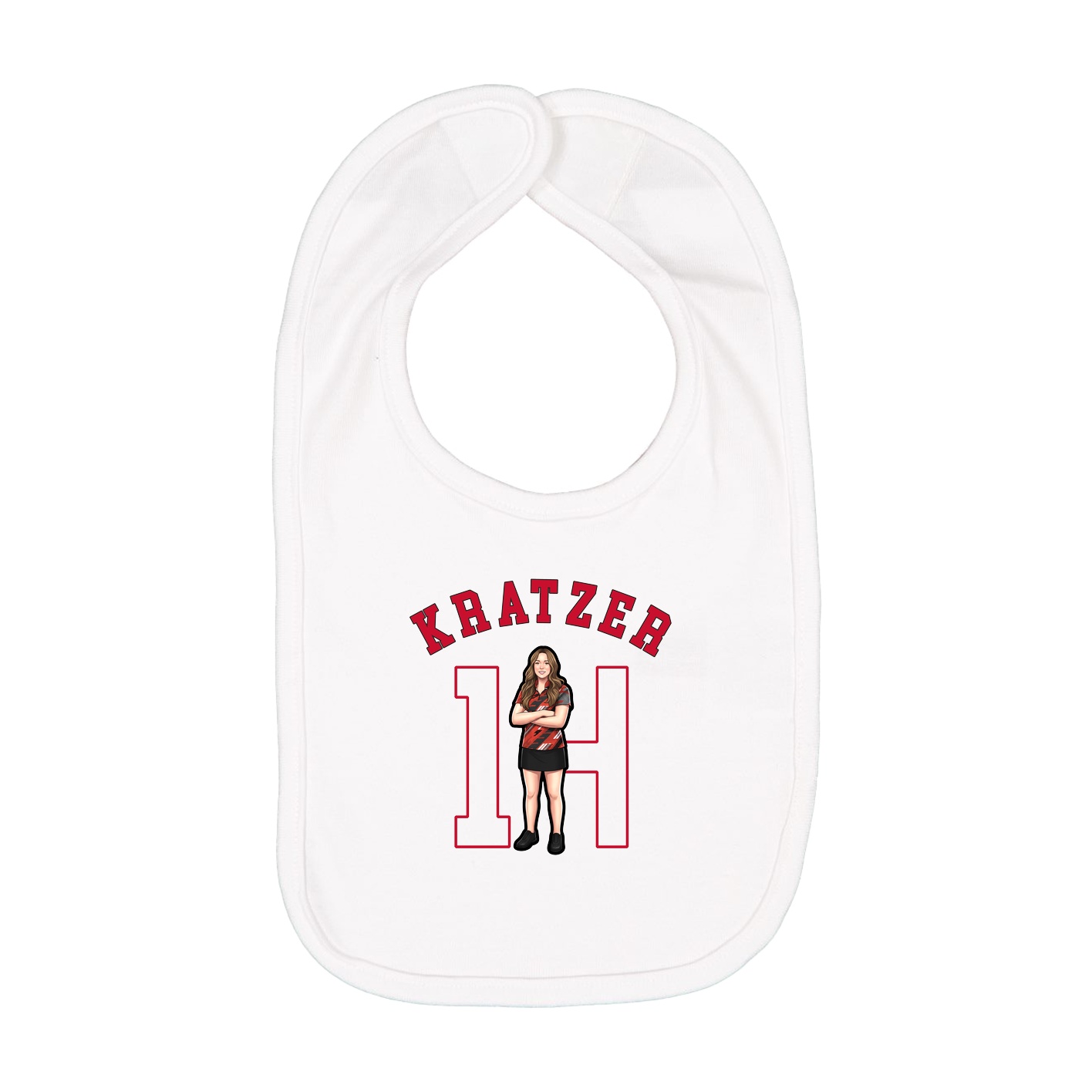 Infant Bib — Shirsey Arch in White