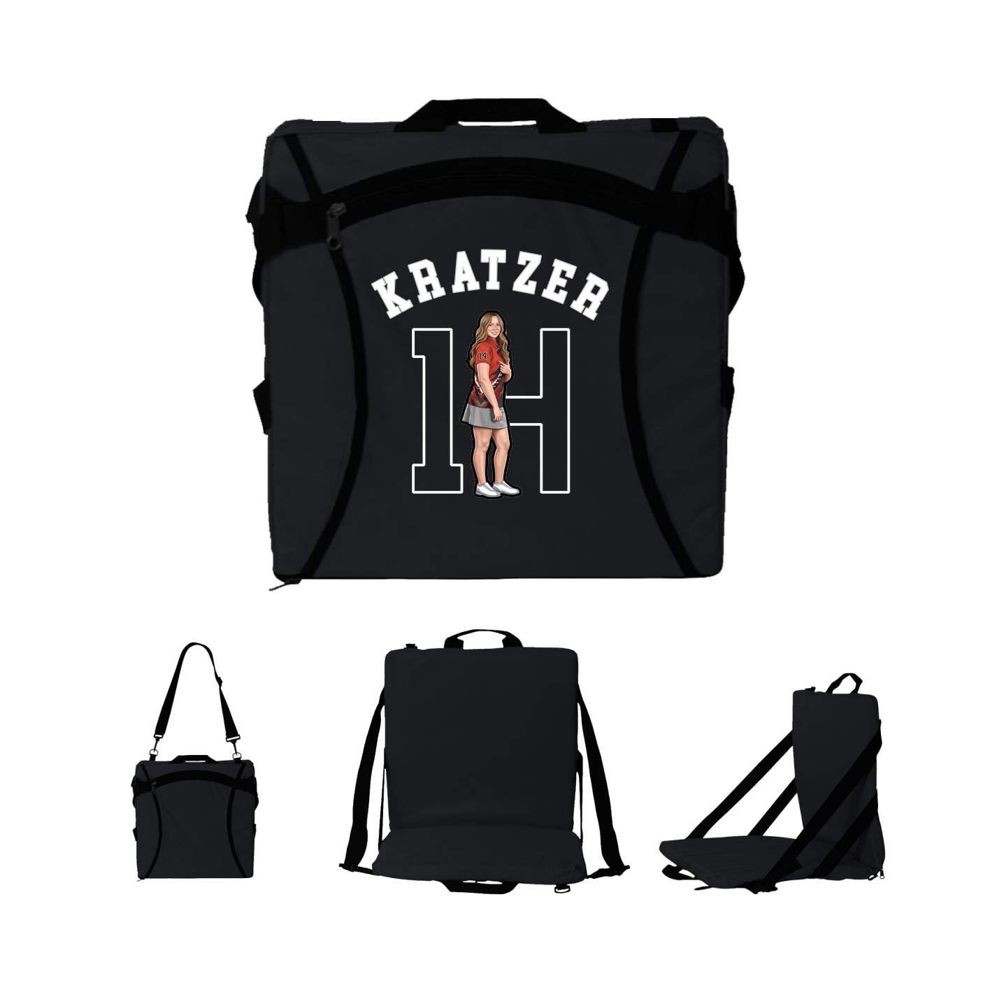 Folding Stadium Seat — Shirsey Arch in Black