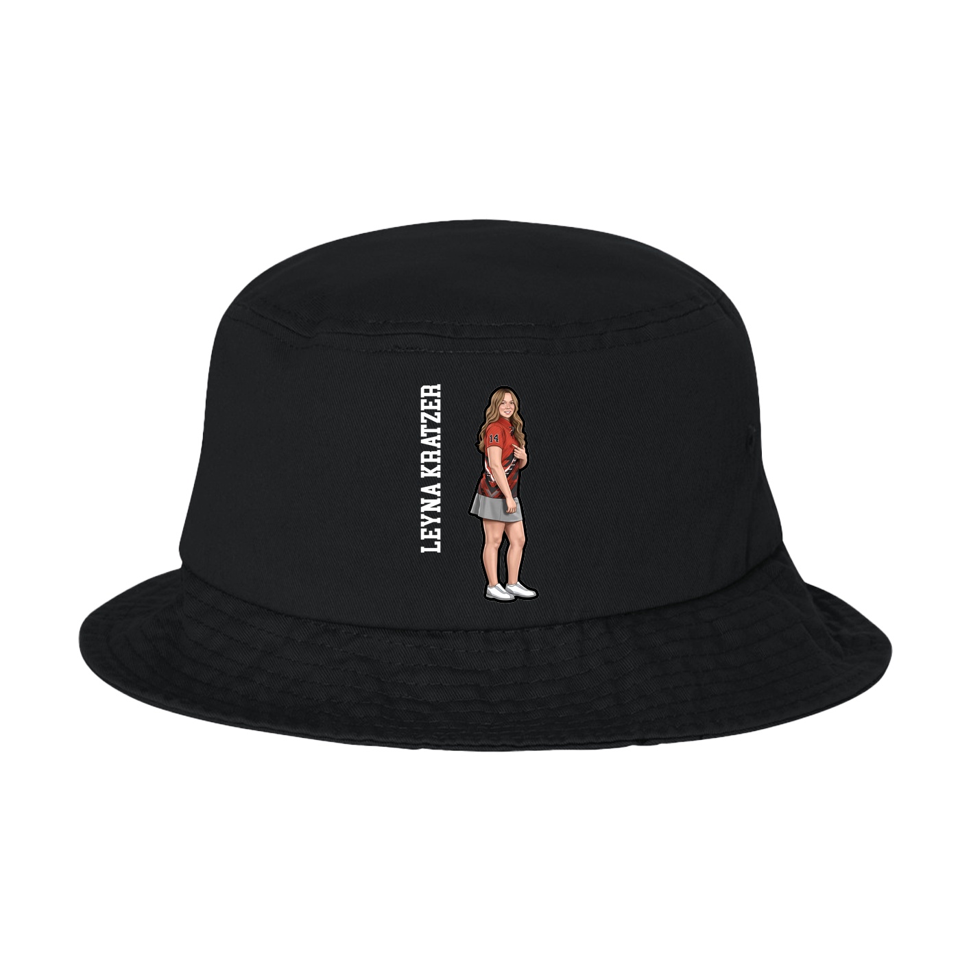 Bucket Cap — Name Vertical in Black