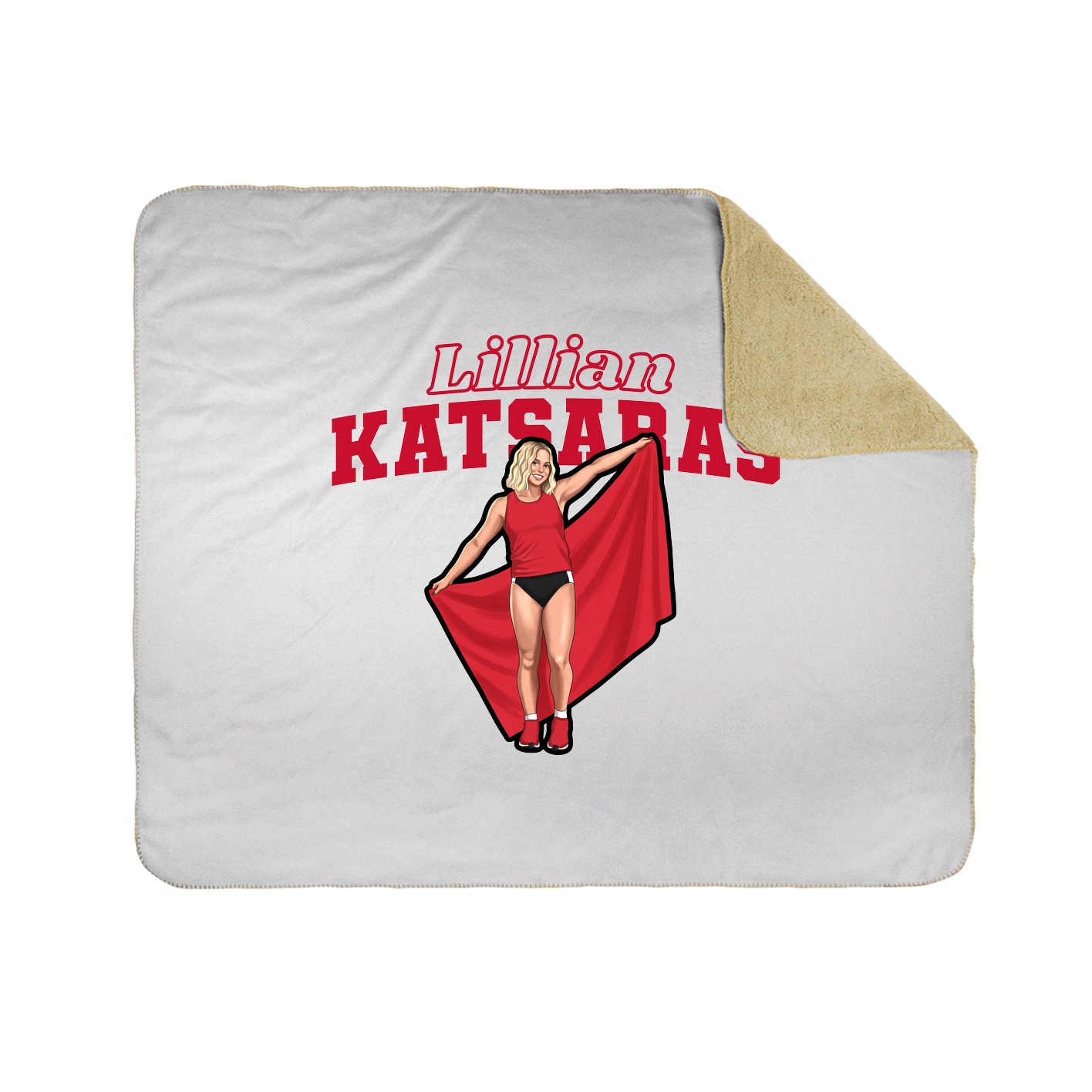 Throw Blanket — Name Arch in White