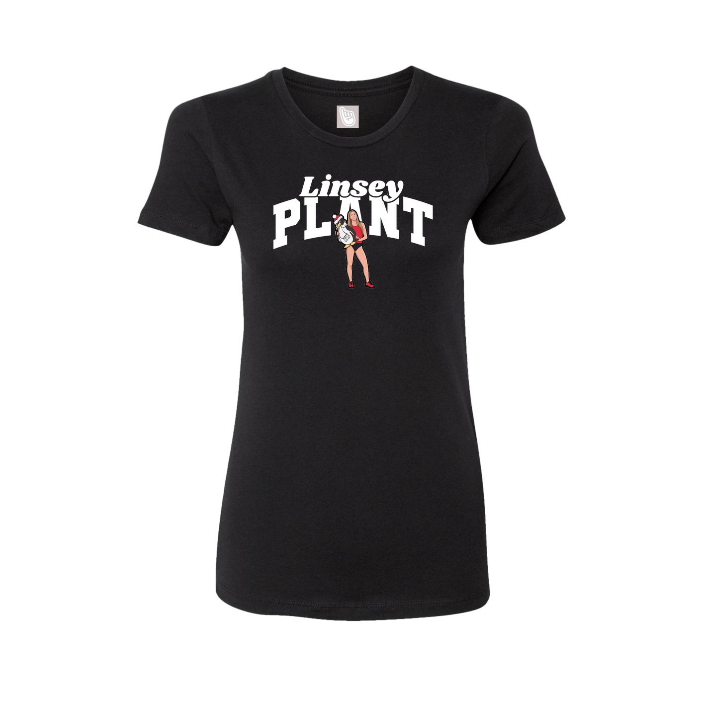 Fitted Women's Tee — Signature Arch in Black