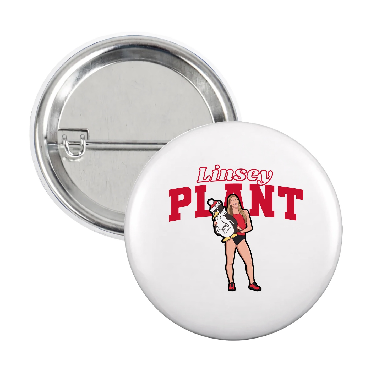 Game Day Button — Name Arch in White