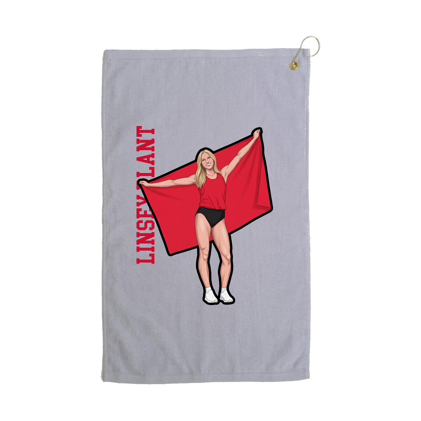Golf Towel — Name Vertical in Grey