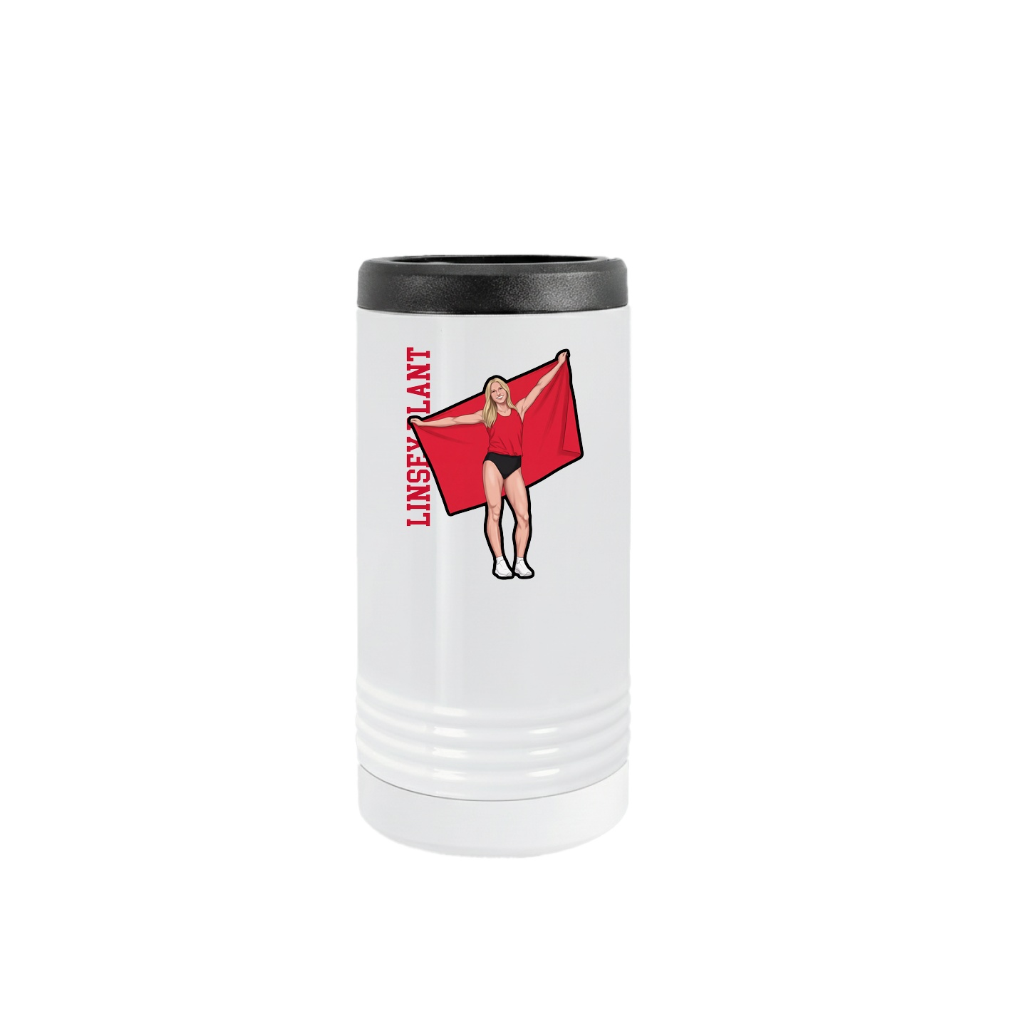 Slim Beverage Holder — Name Vertical in White