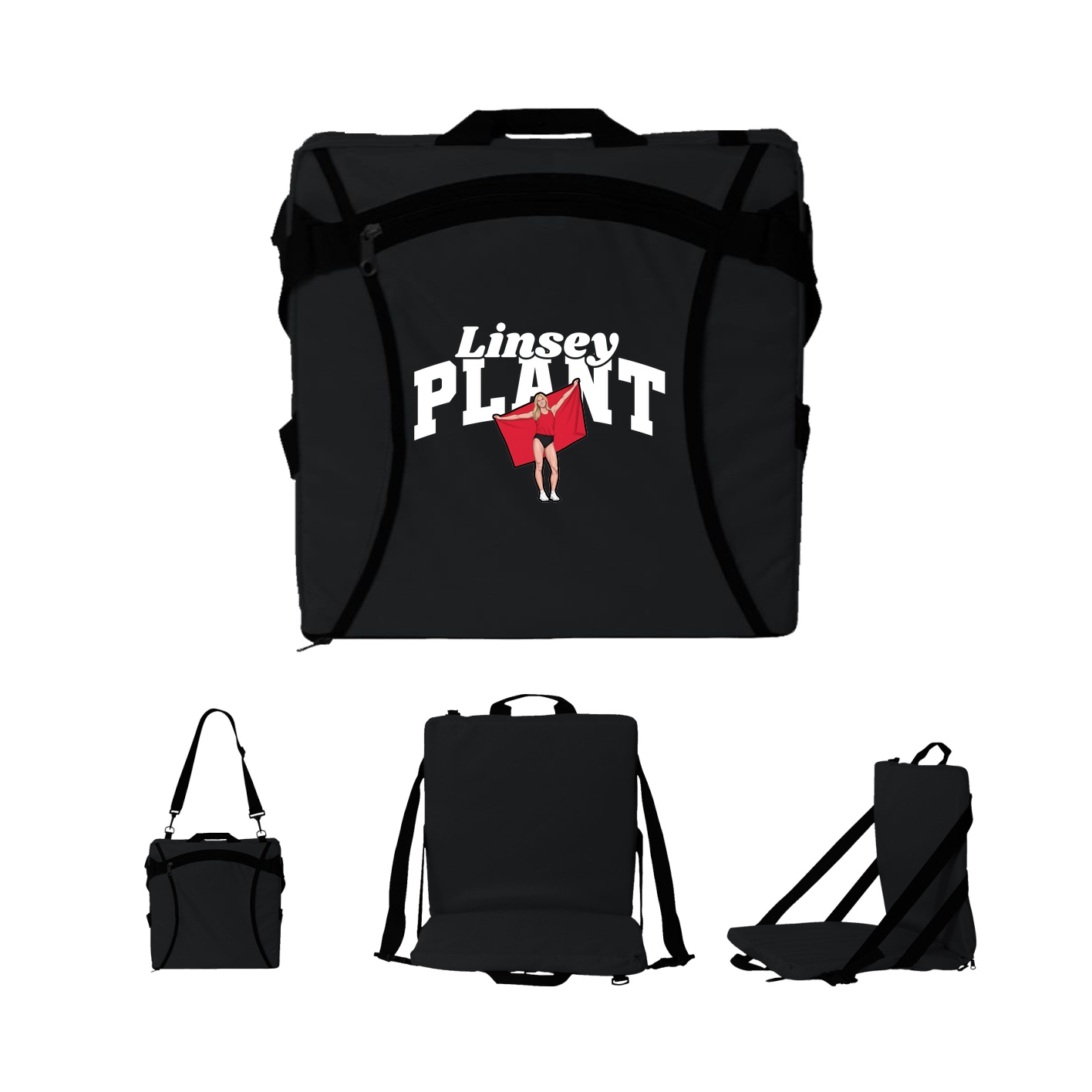 Folding Stadium Seat — Signature Arch in Black