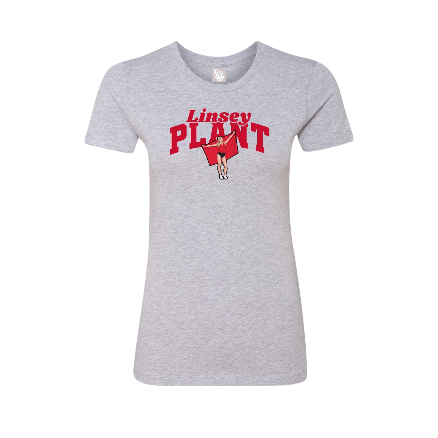 Fitted Women's Tee — Signature Arch in Grey