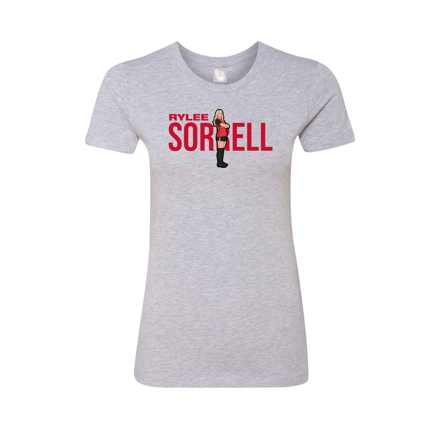 Fitted Women's Tee — Player Name in Grey