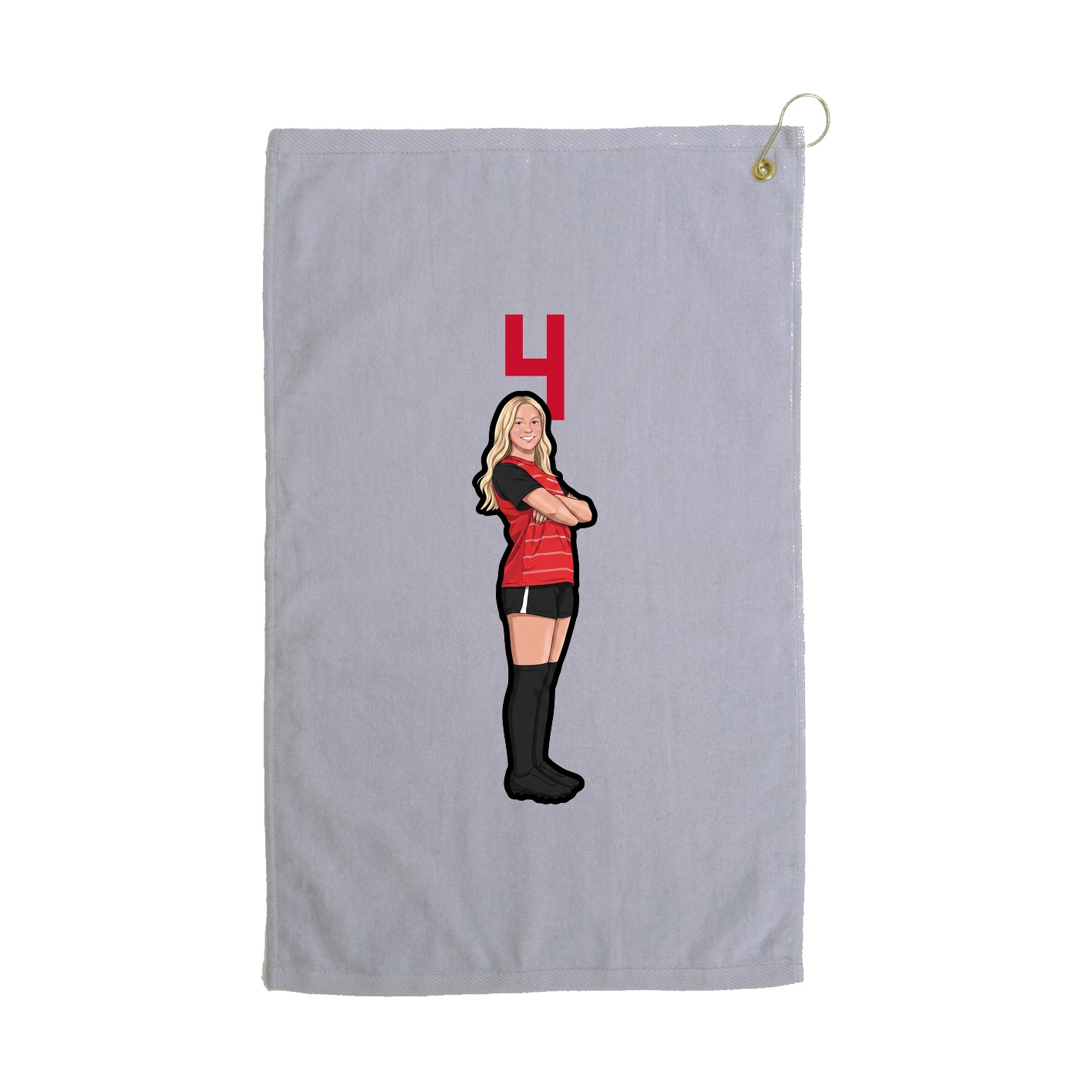 Golf Towel — Number Top in Grey