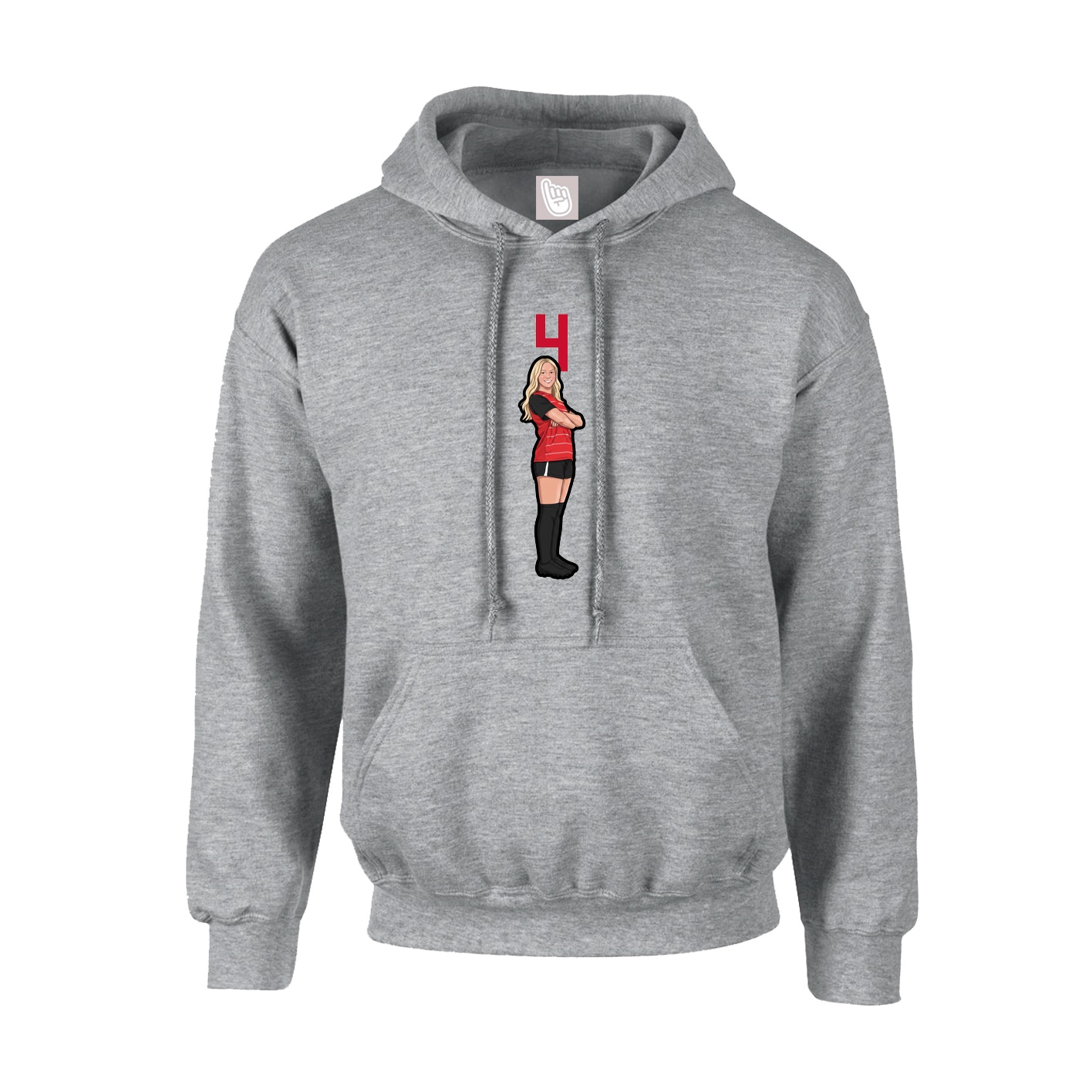 Hoodie — Number Top in Grey