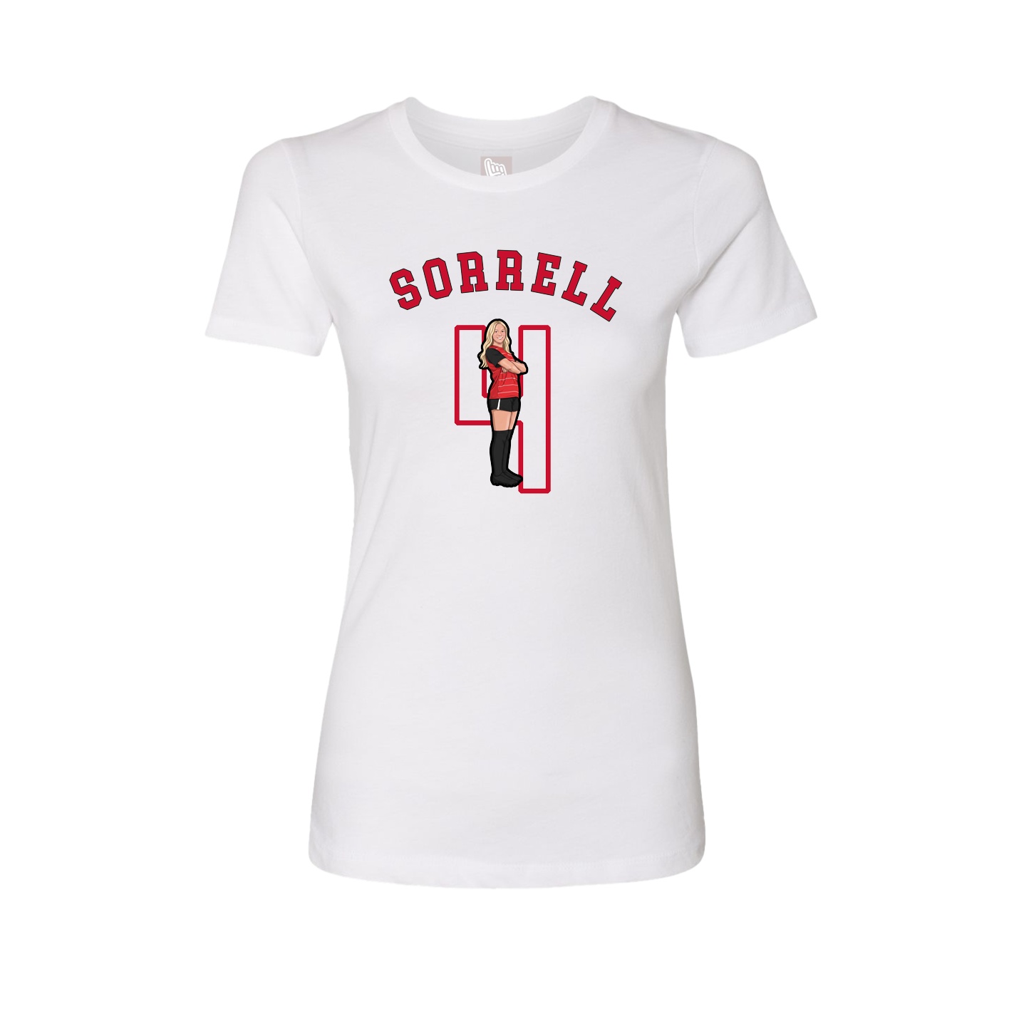 Fitted Women's Tee — Shirsey Arch in White