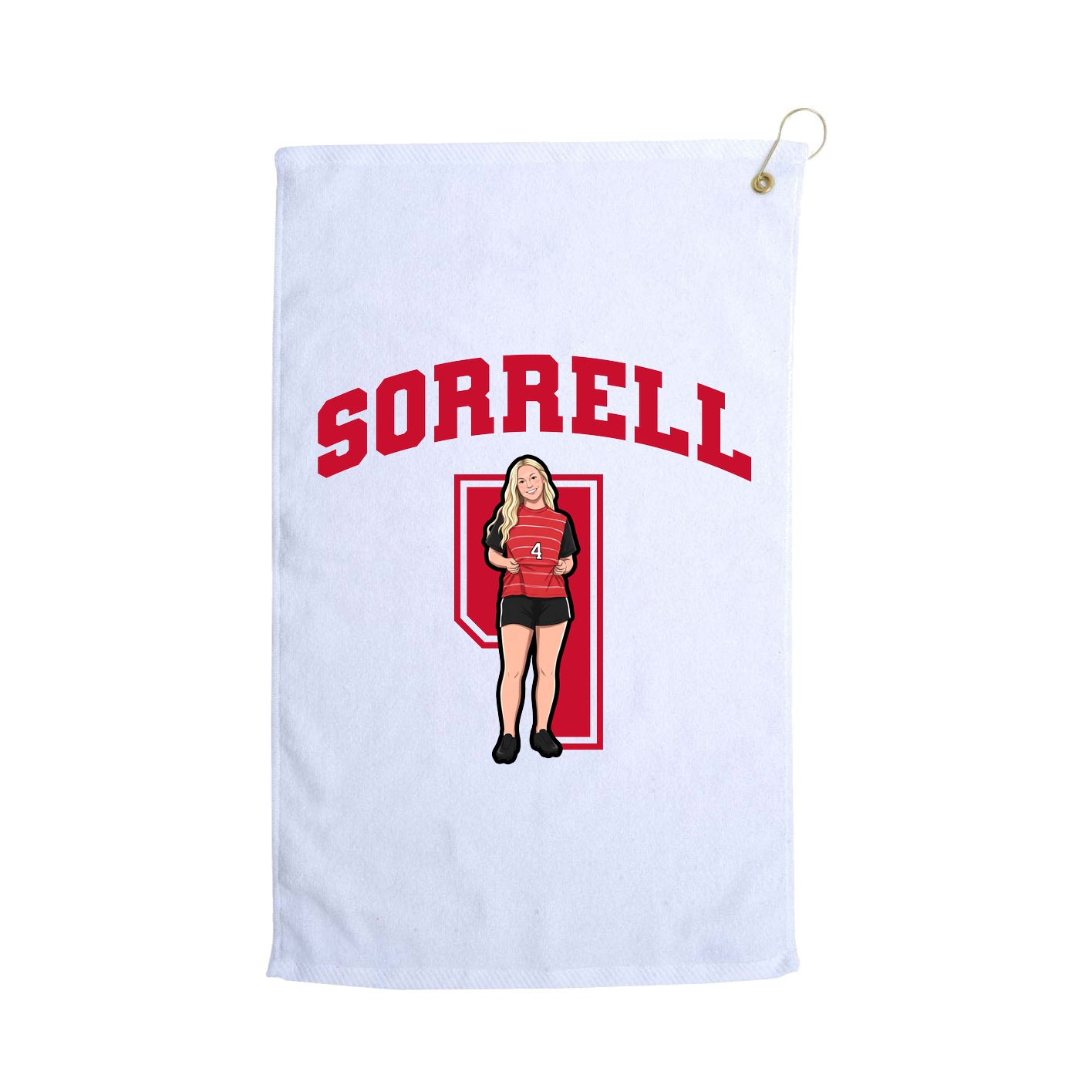 Golf Towel — Number in White