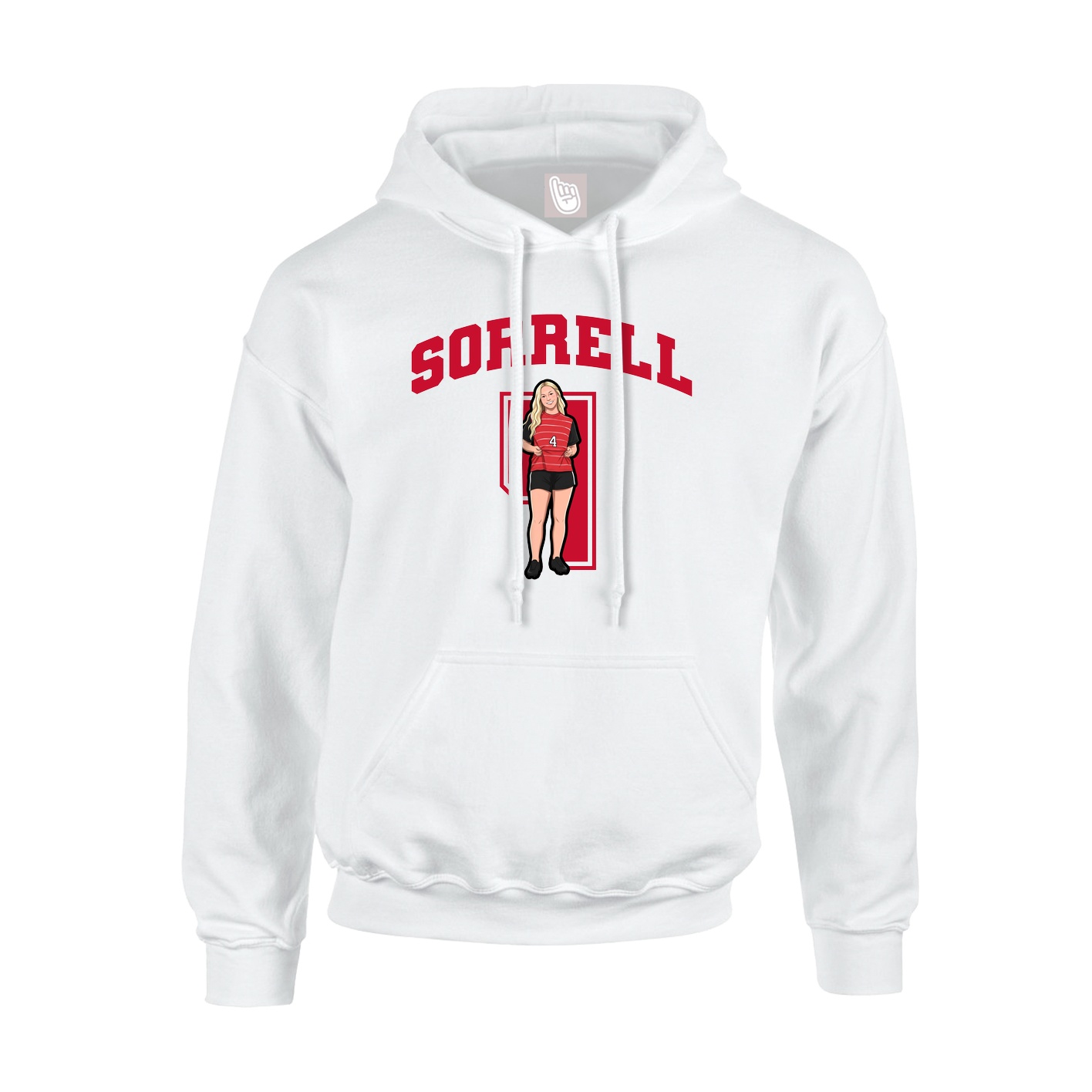 Youth Hoodie — Number in White