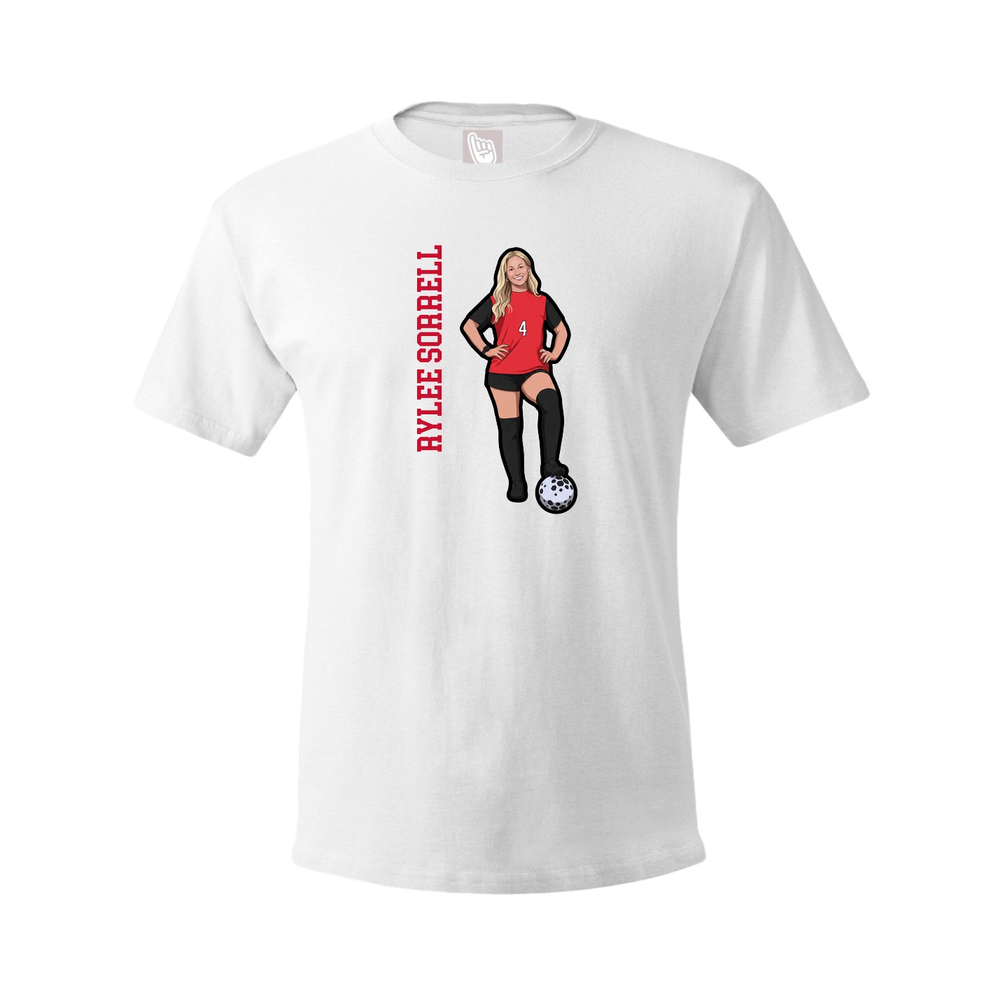 Youth Tee — Name Vertical in White