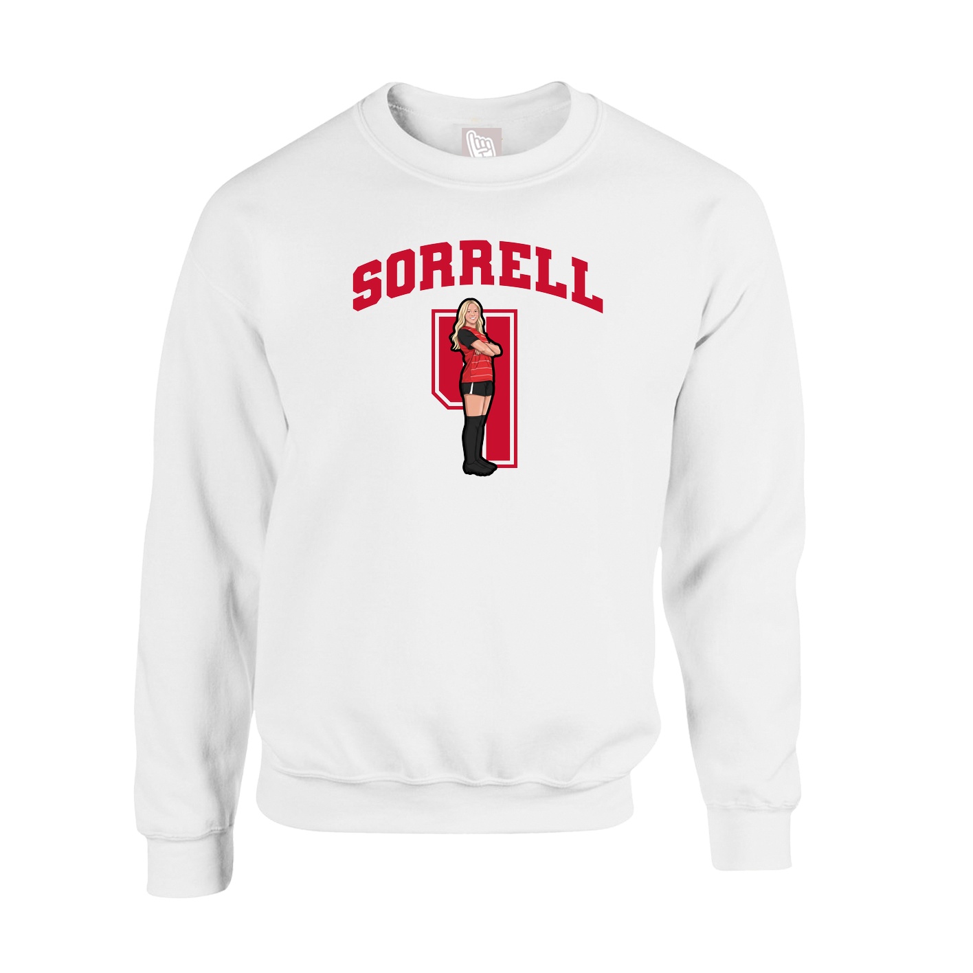 Fleece Crew — Number in White