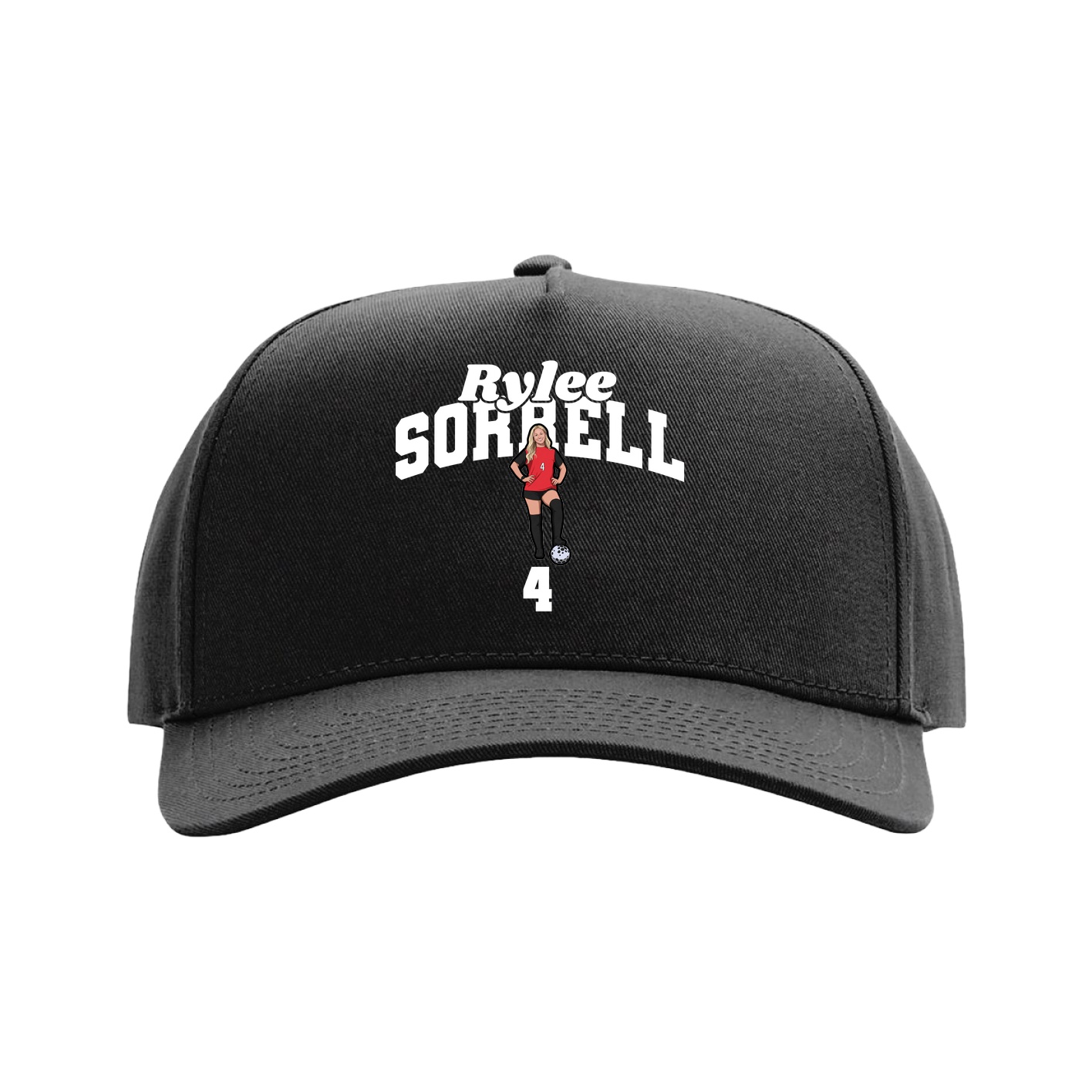 Full Fabric Five-Panel Champ Cap — Signature Arch in Black