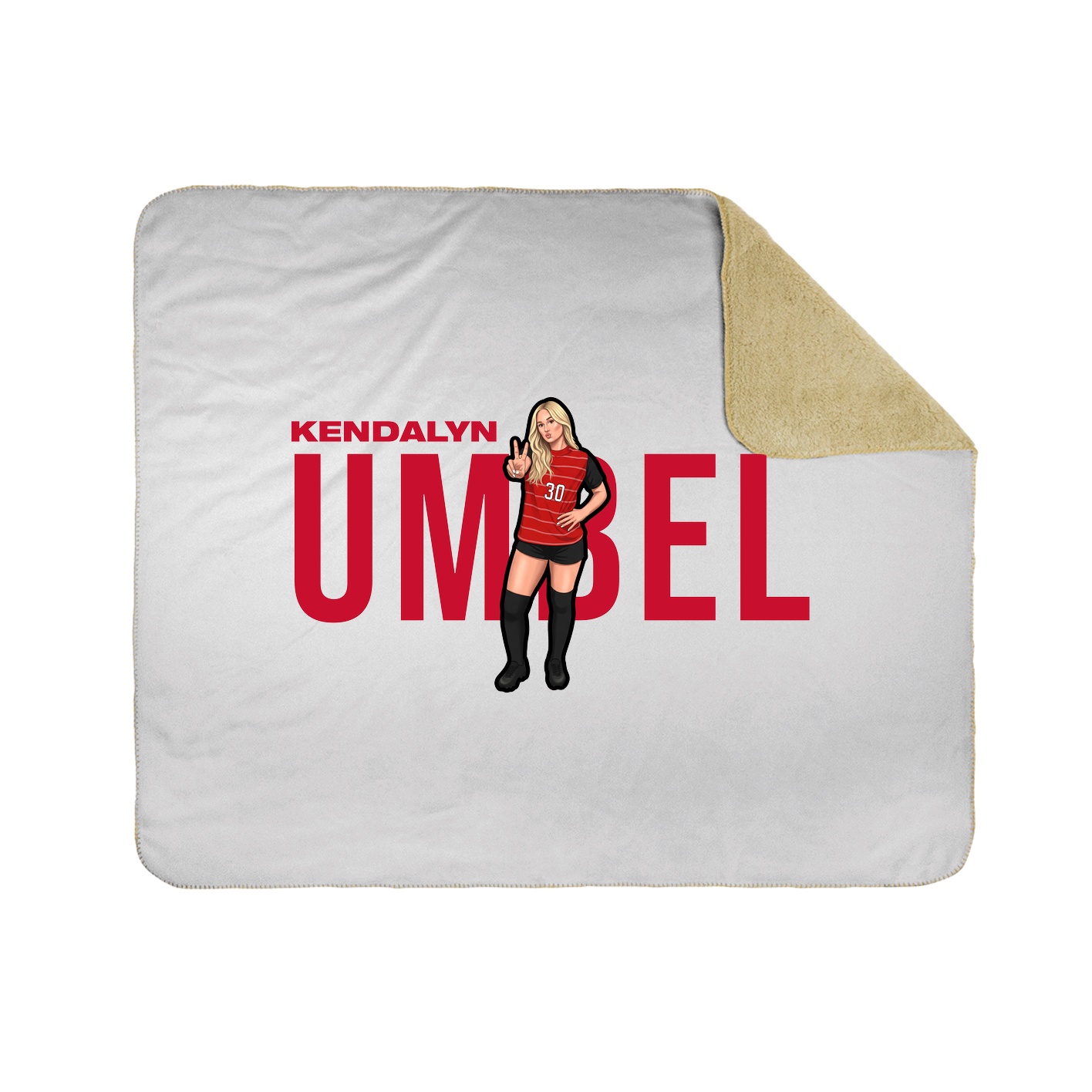 Throw Blanket — Player Name in White