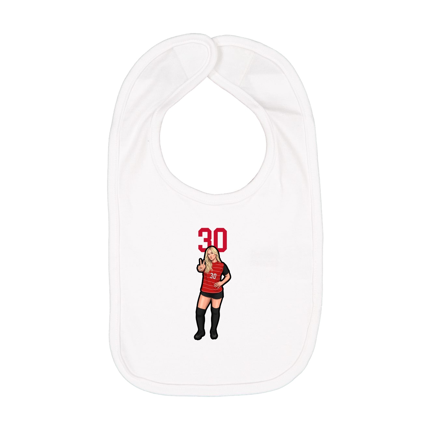 Infant Bib — Number Top in White