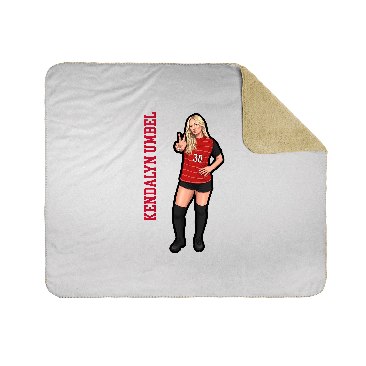 Throw Blanket — Name Vertical in White