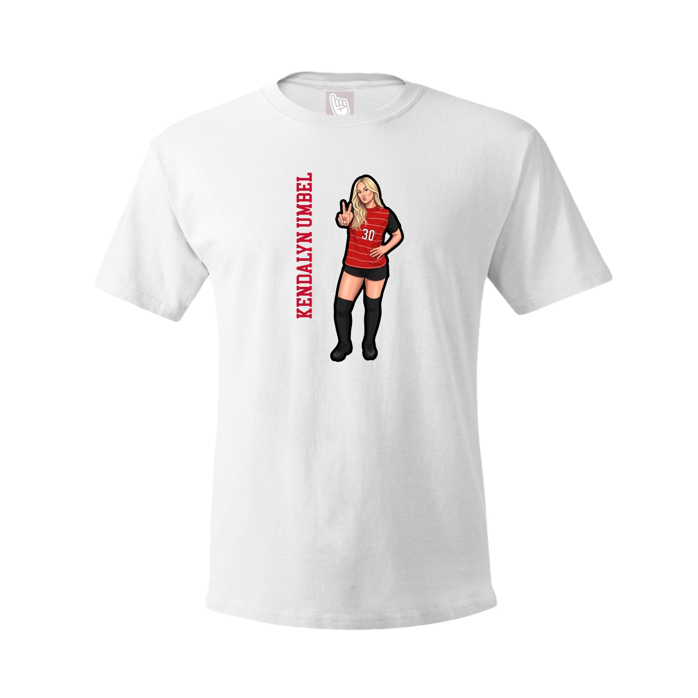 Tee — Name Vertical in White