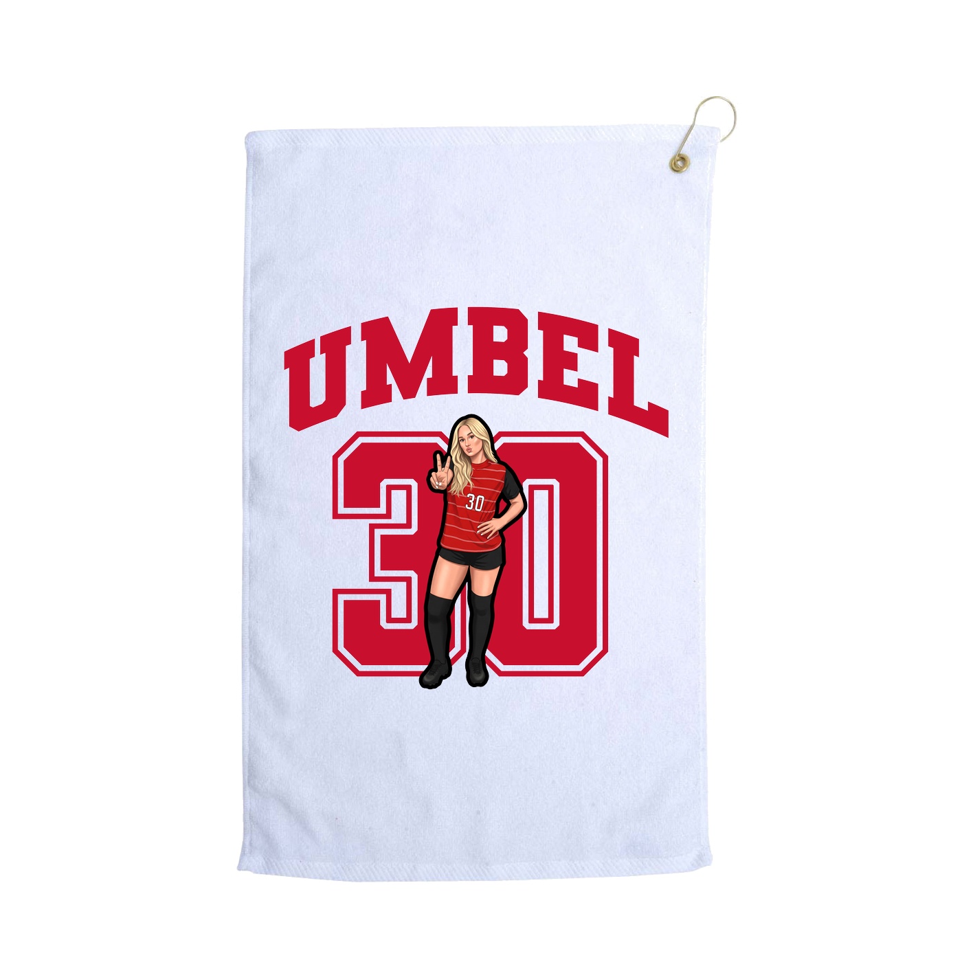 Golf Towel — Number in White