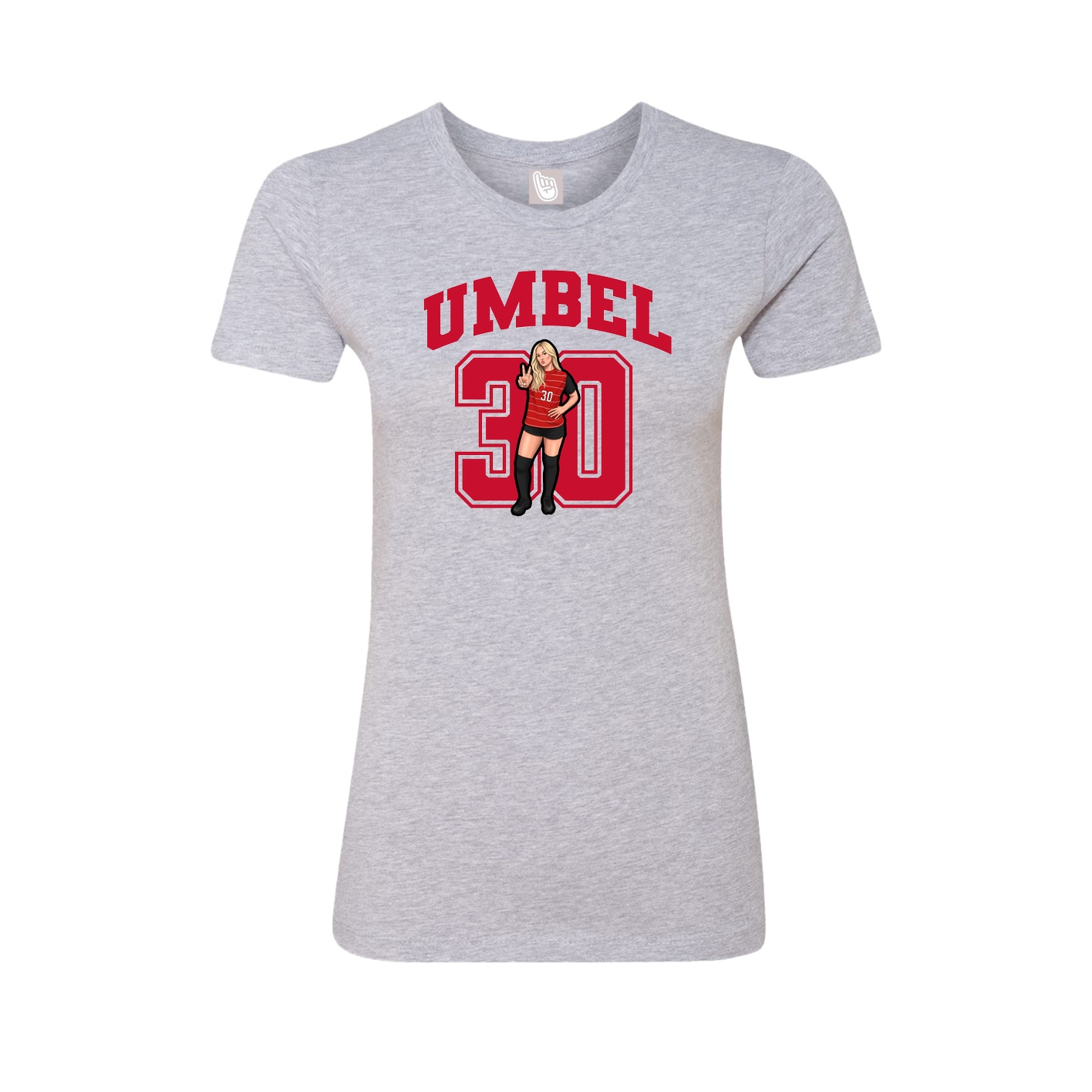 Fitted Women's Tee — Number in Grey