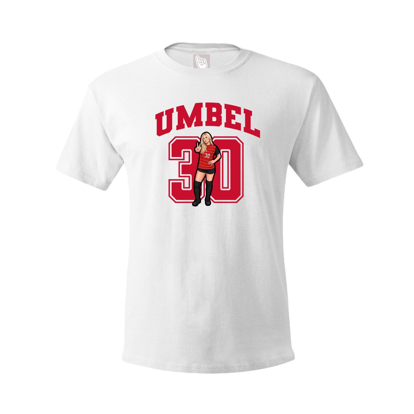 Youth Tee — Number in White