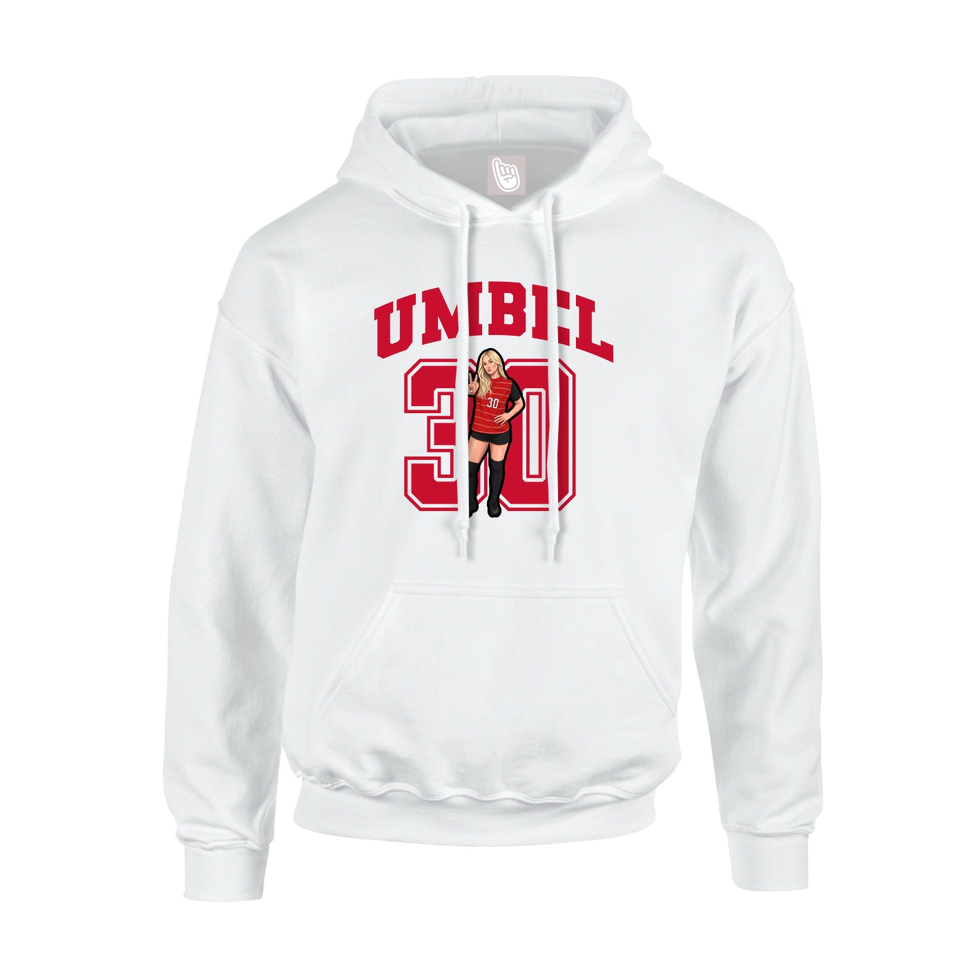 Hoodie — Number in White