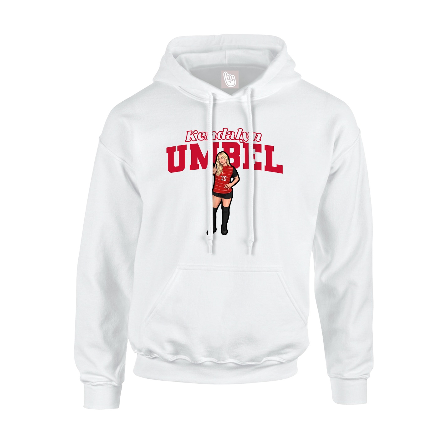 Hoodie — Name Arch in White