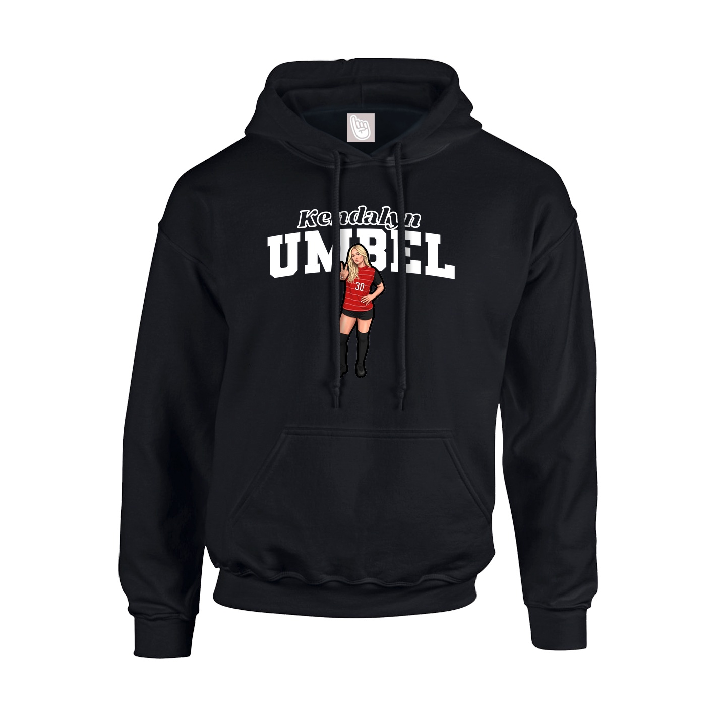 Youth Hoodie — Name Arch in Black