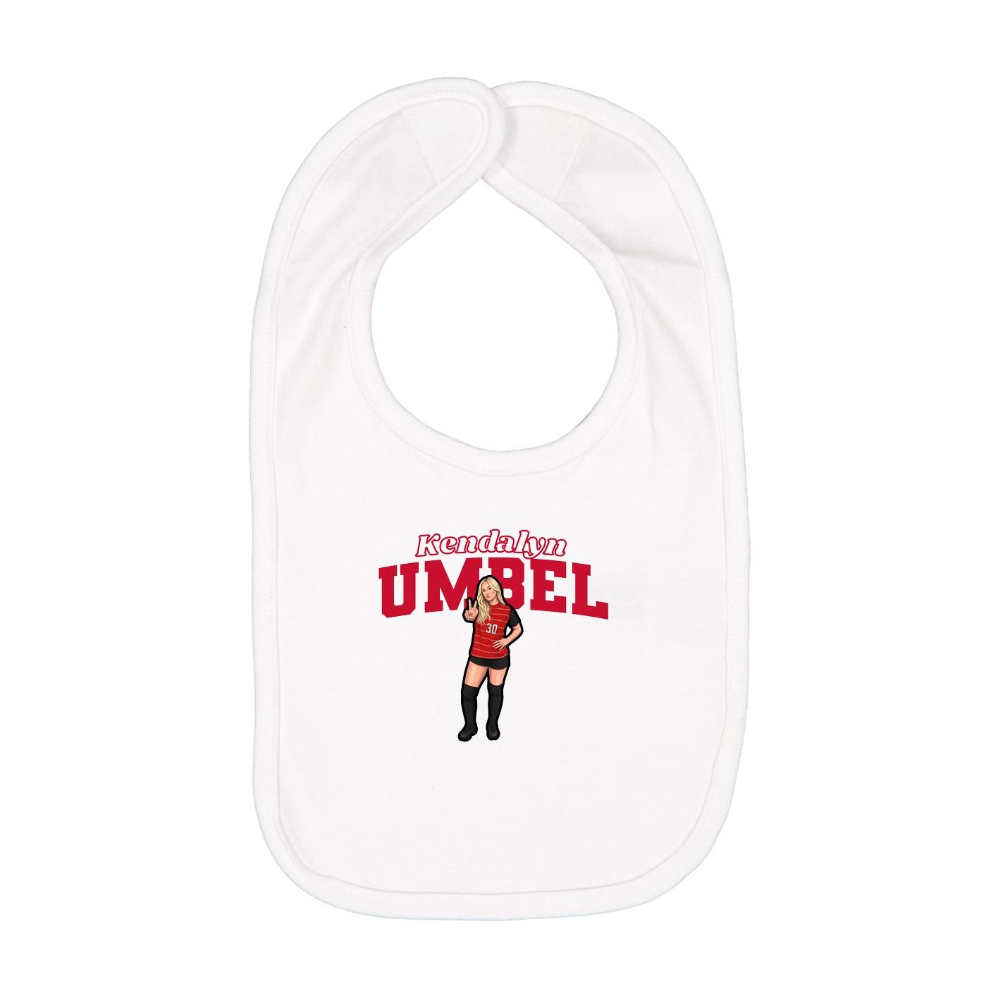 Infant Bib — Name Arch in White
