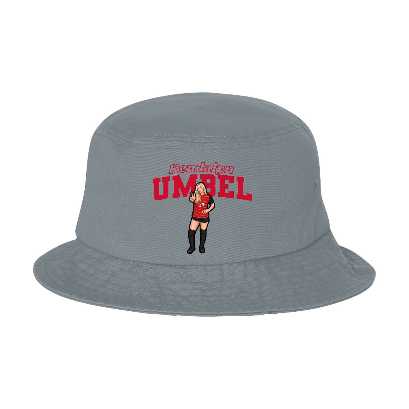 Bucket Cap — Name Arch in Grey
