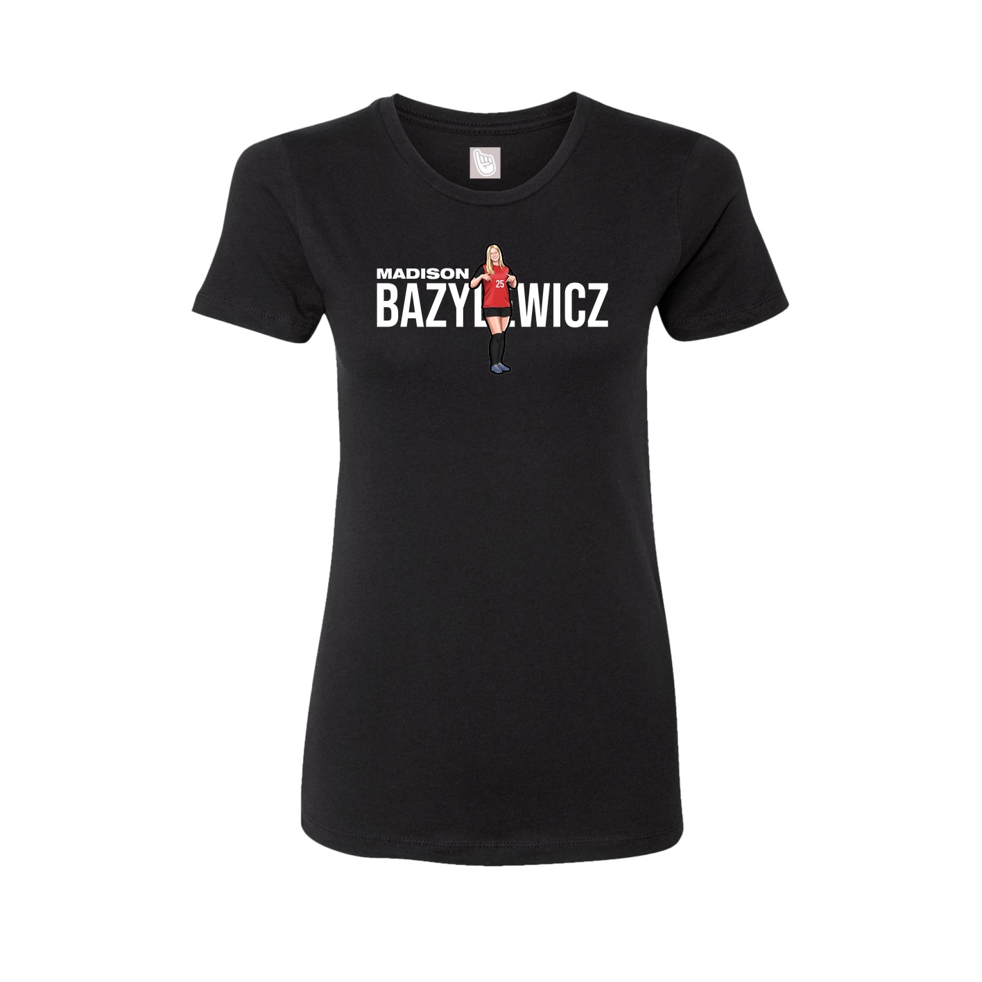 Fitted Women's Tee — Player Name in Black