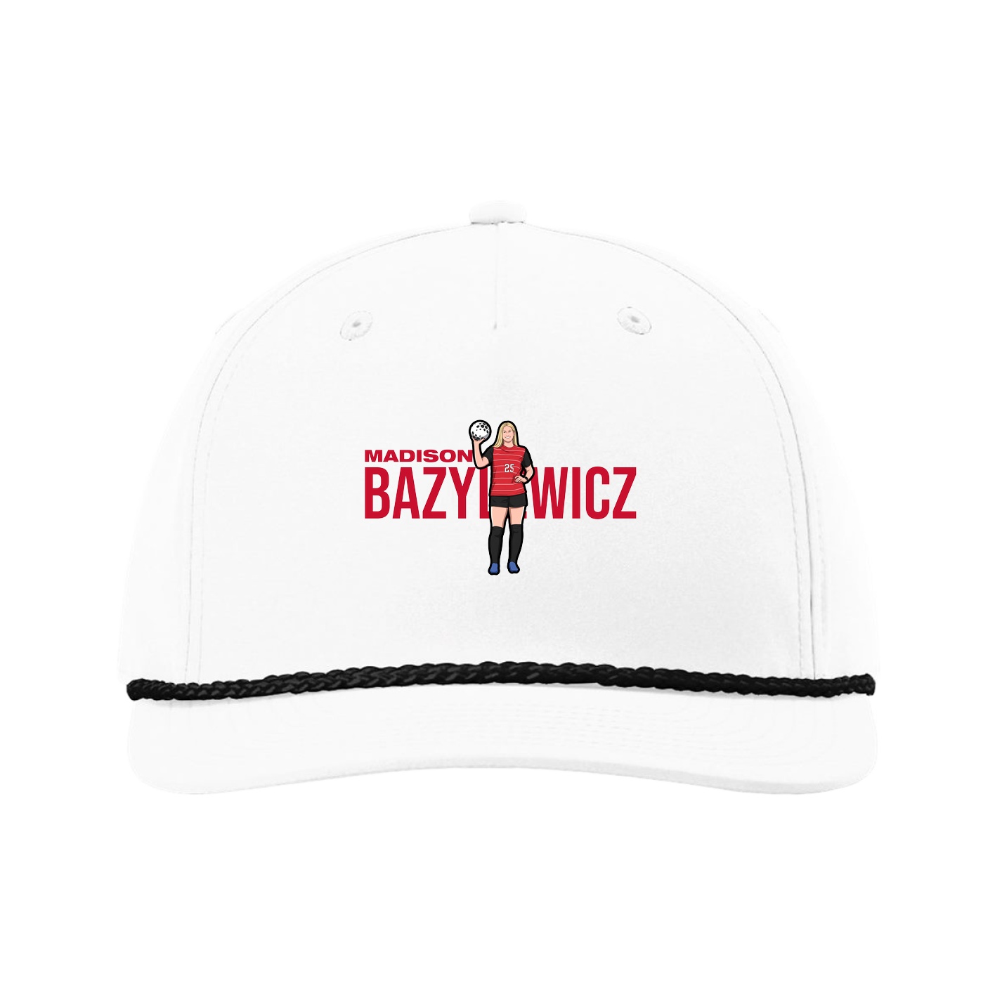 Five-Panel Classic Rope Cap — Player Name in White