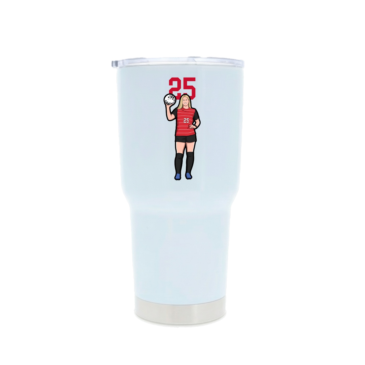 30oz Stainless Steel Tumbler — Number Top in White