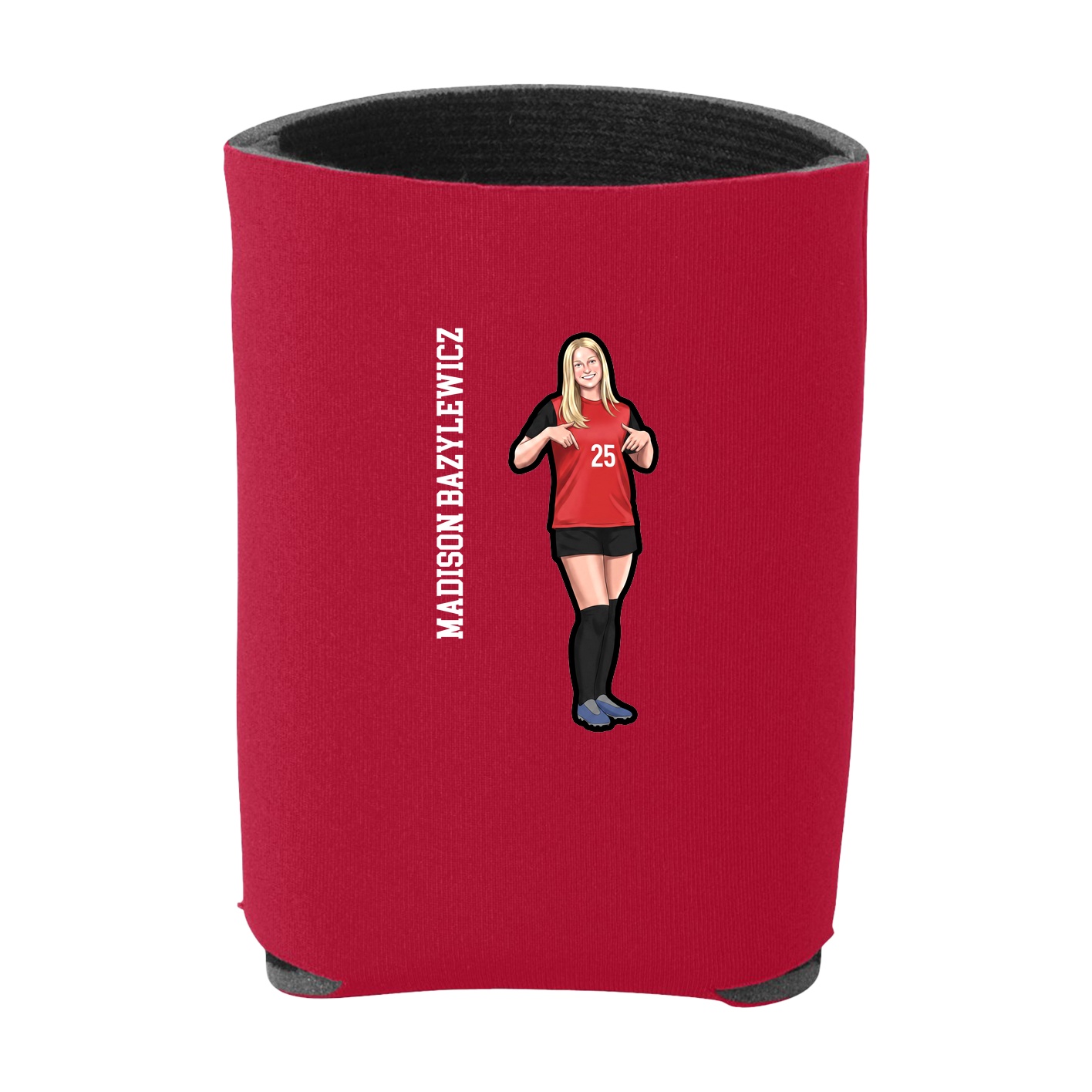 Can Holder — Name Vertical in Red